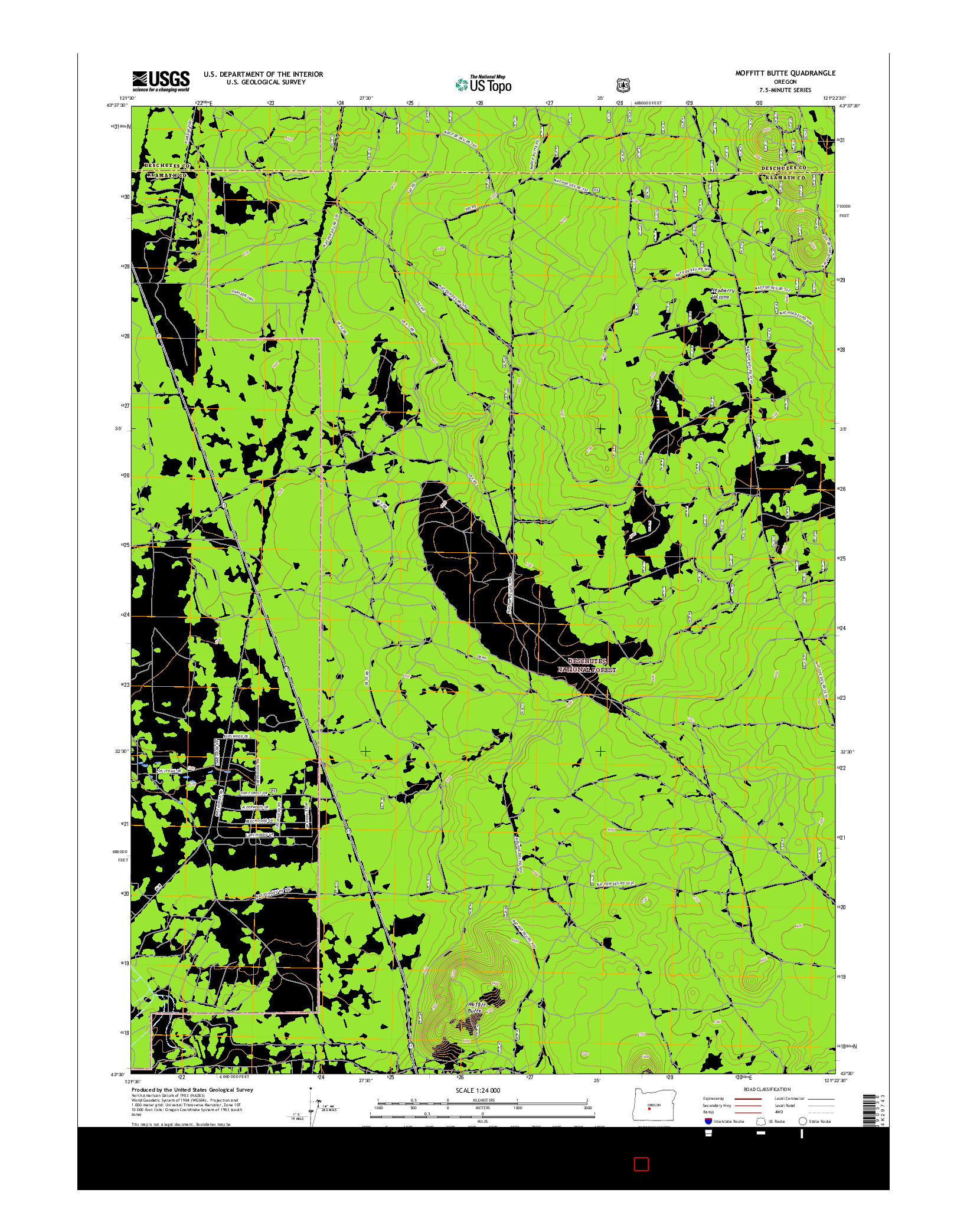 USGS US TOPO 7.5-MINUTE MAP FOR MOFFITT BUTTE, OR 2017