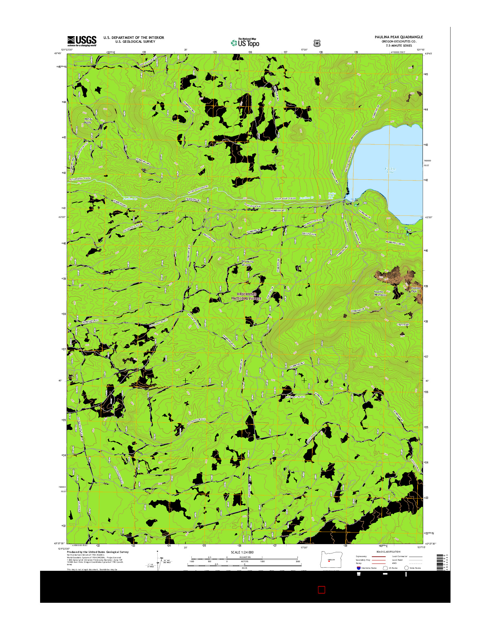 USGS US TOPO 7.5-MINUTE MAP FOR PAULINA PEAK, OR 2017