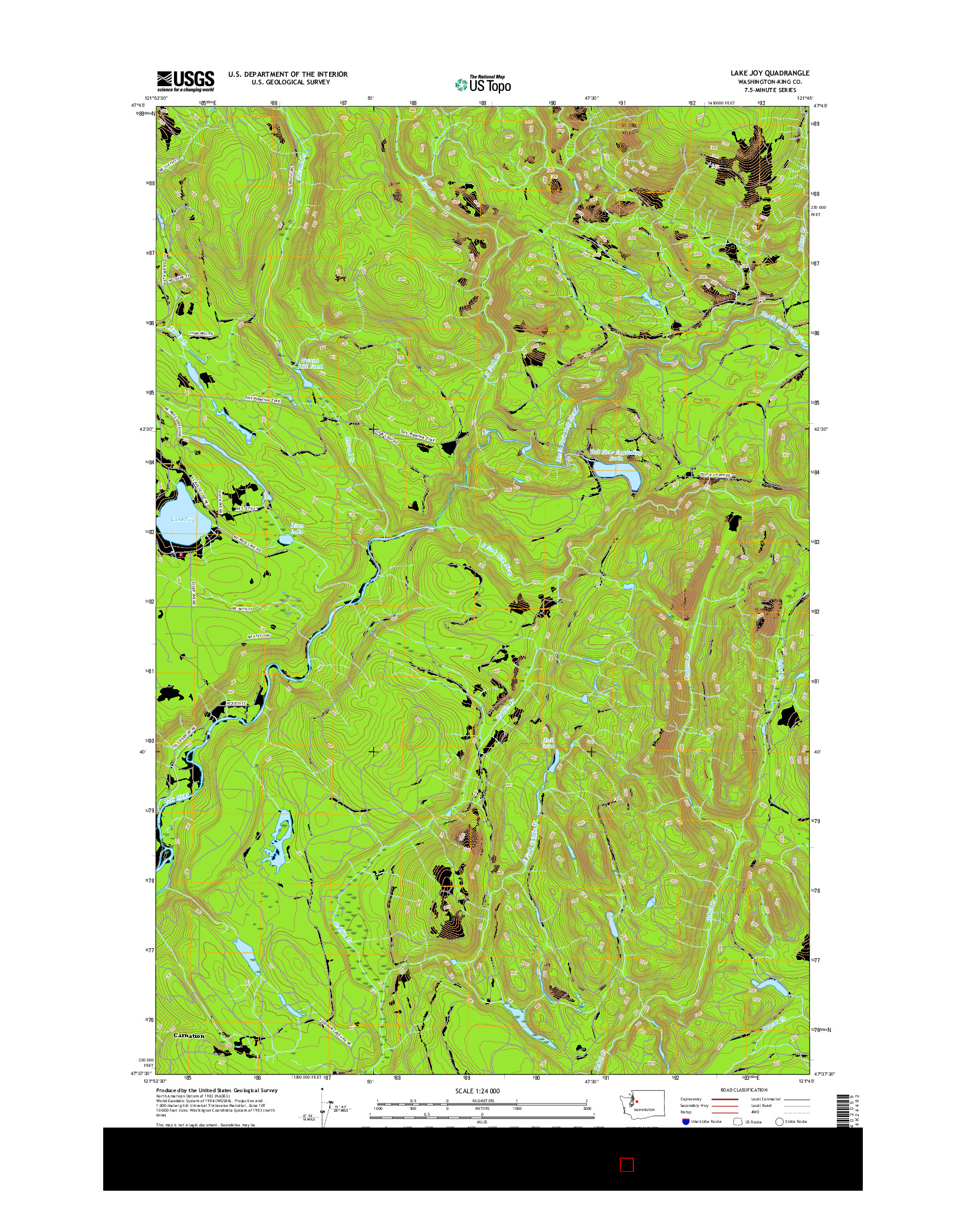 USGS US TOPO 7.5-MINUTE MAP FOR LAKE JOY, WA 2017