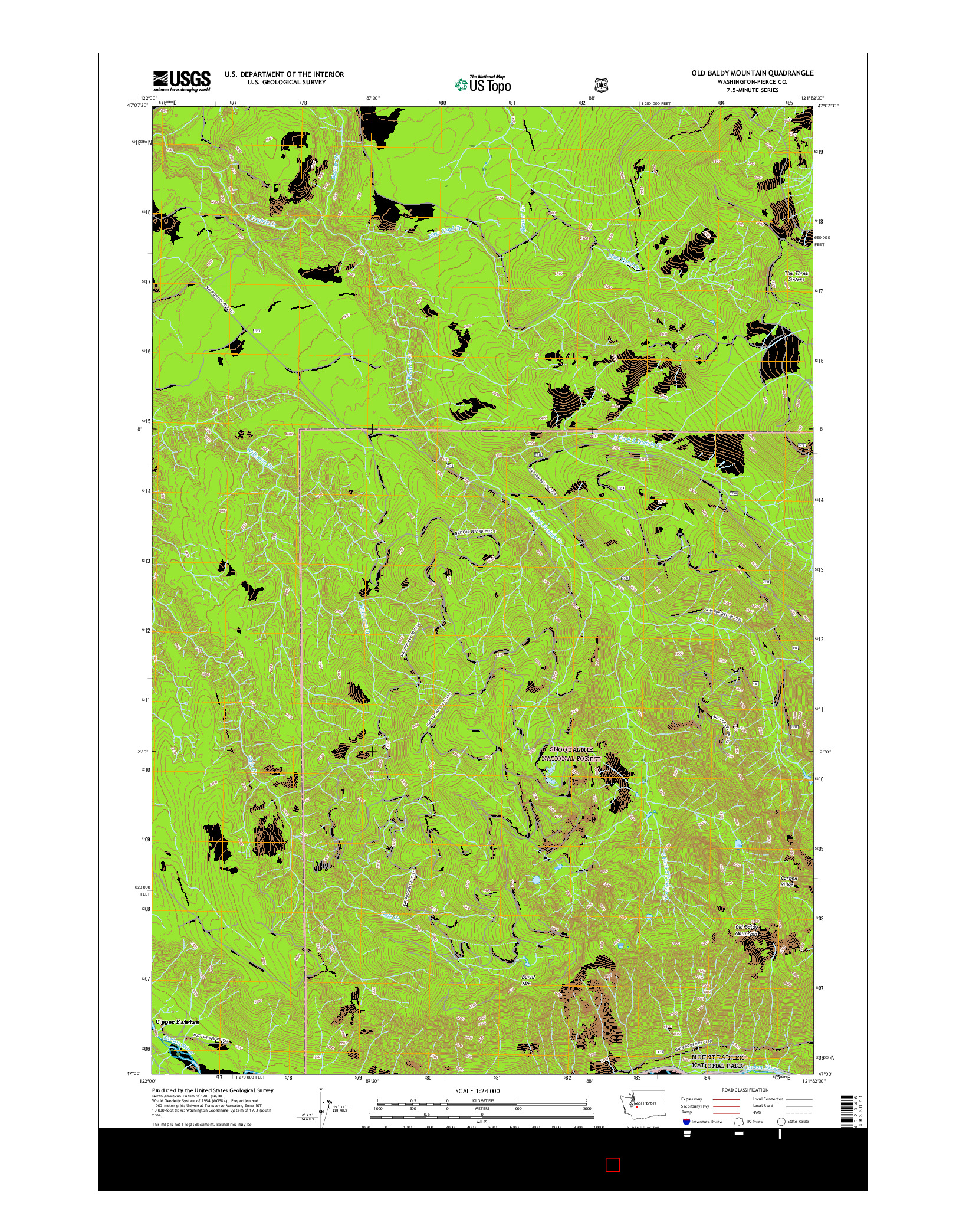 USGS US TOPO 7.5-MINUTE MAP FOR OLD BALDY MOUNTAIN, WA 2017