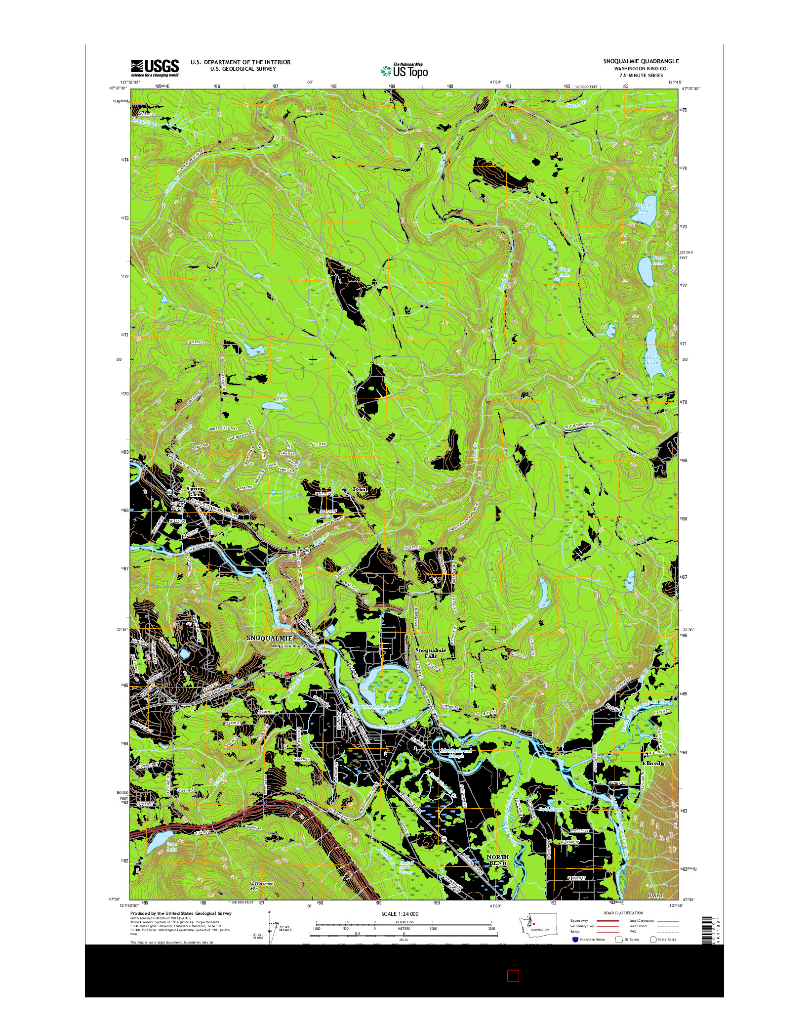 USGS US TOPO 7.5-MINUTE MAP FOR SNOQUALMIE, WA 2017