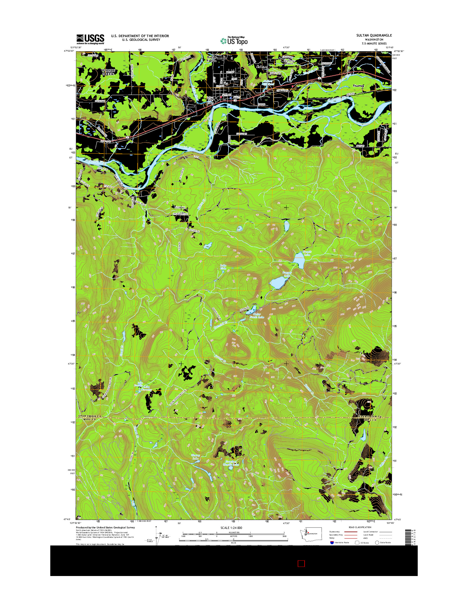 USGS US TOPO 7.5-MINUTE MAP FOR SULTAN, WA 2017