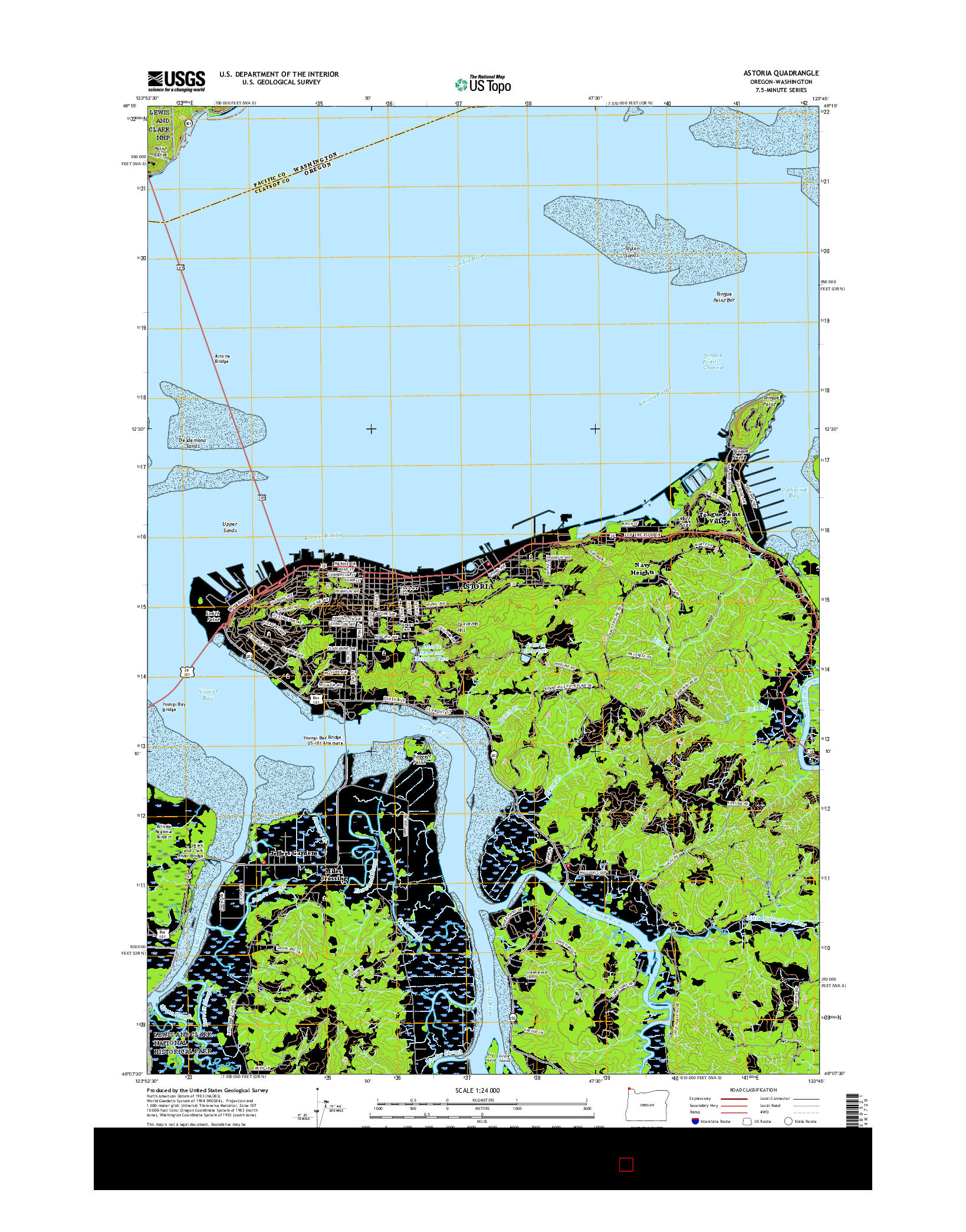 USGS US TOPO 7.5-MINUTE MAP FOR ASTORIA, OR-WA 2017