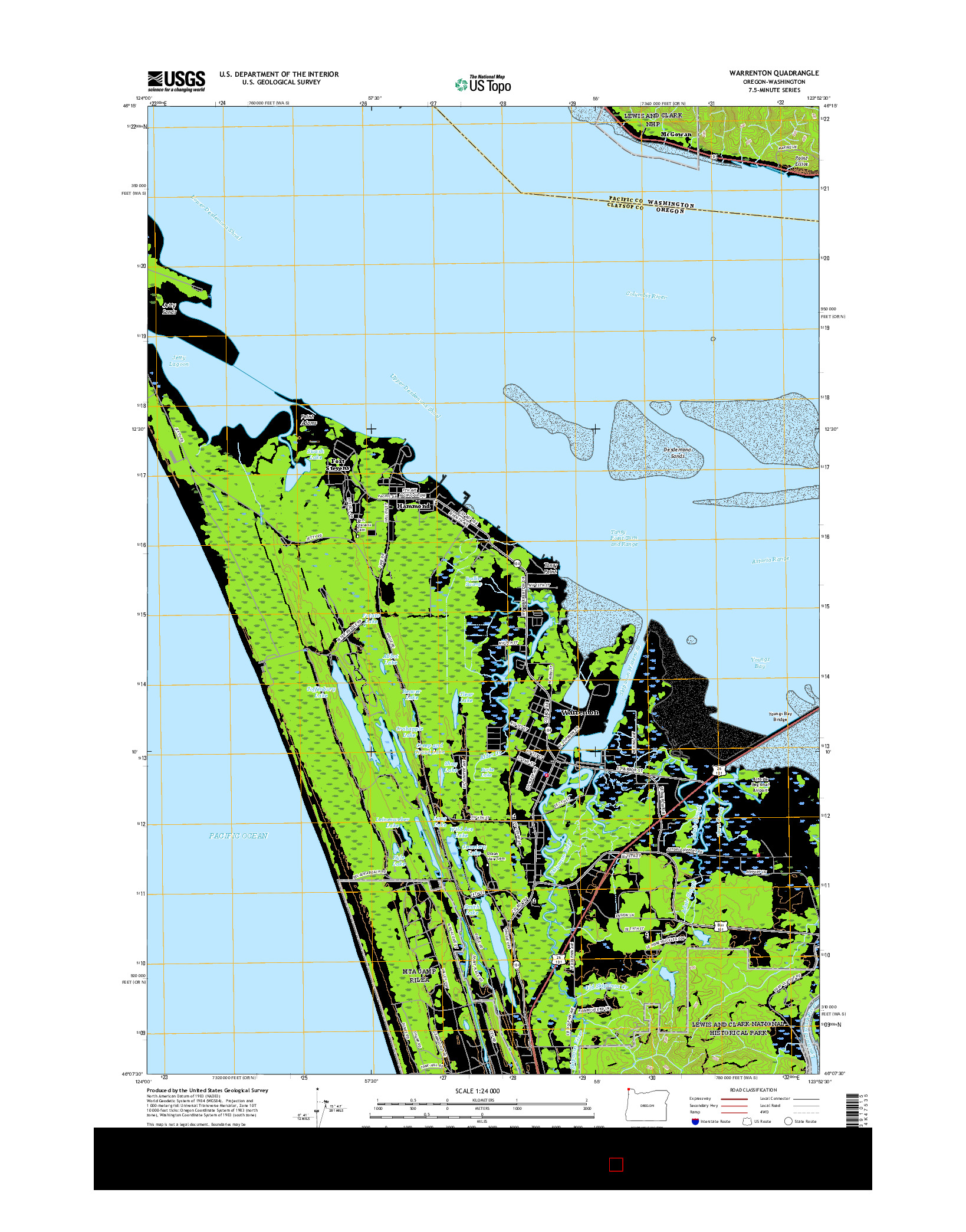 USGS US TOPO 7.5-MINUTE MAP FOR WARRENTON, OR-WA 2017