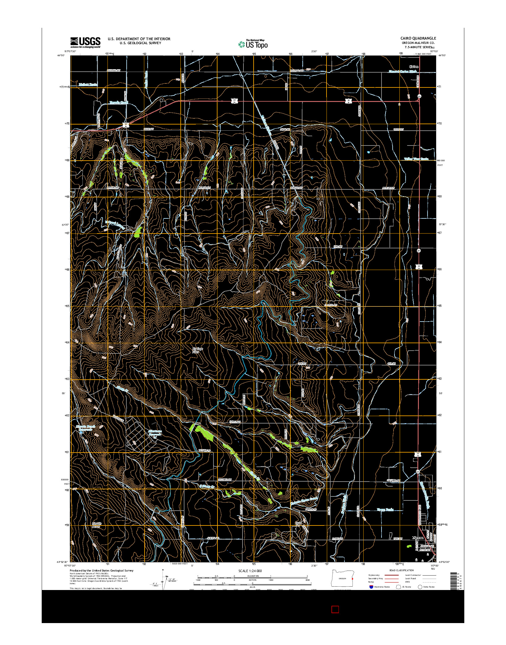 USGS US TOPO 7.5-MINUTE MAP FOR CAIRO, OR 2017