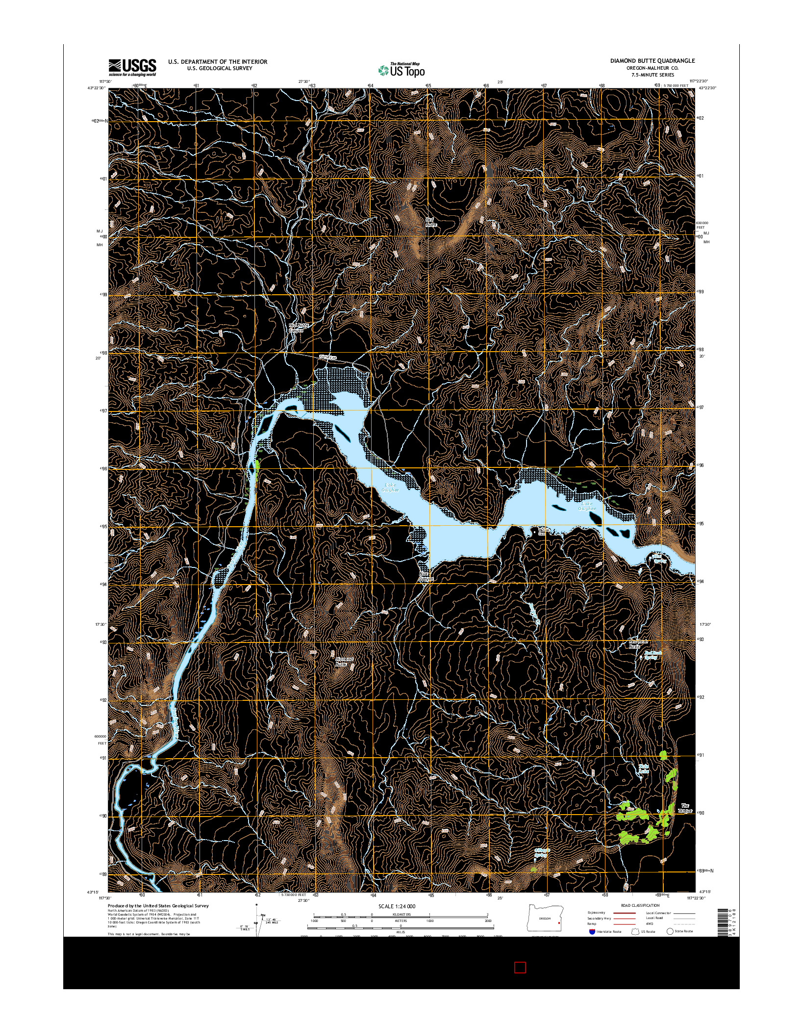 USGS US TOPO 7.5-MINUTE MAP FOR DIAMOND BUTTE, OR 2017