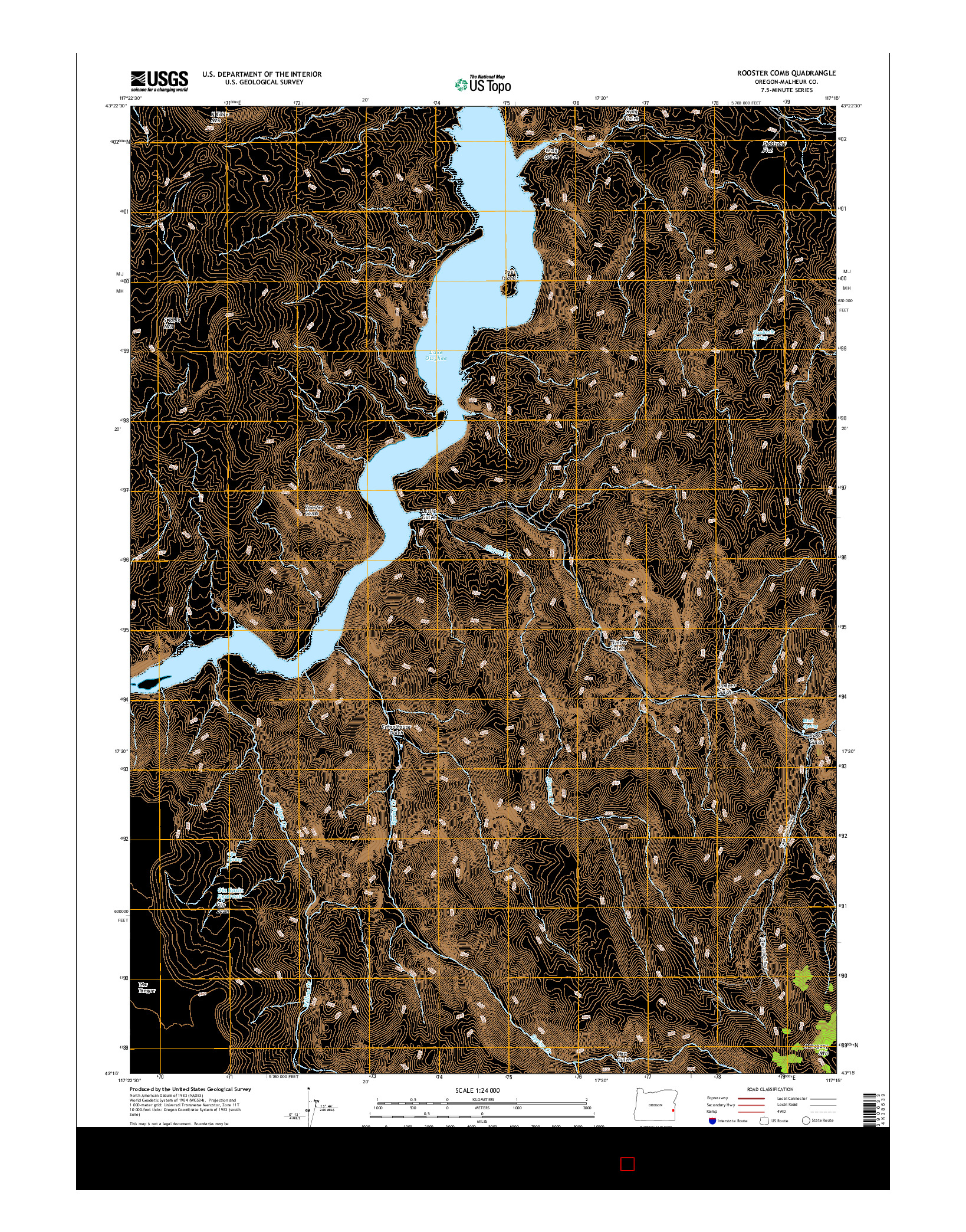 USGS US TOPO 7.5-MINUTE MAP FOR ROOSTER COMB, OR 2017