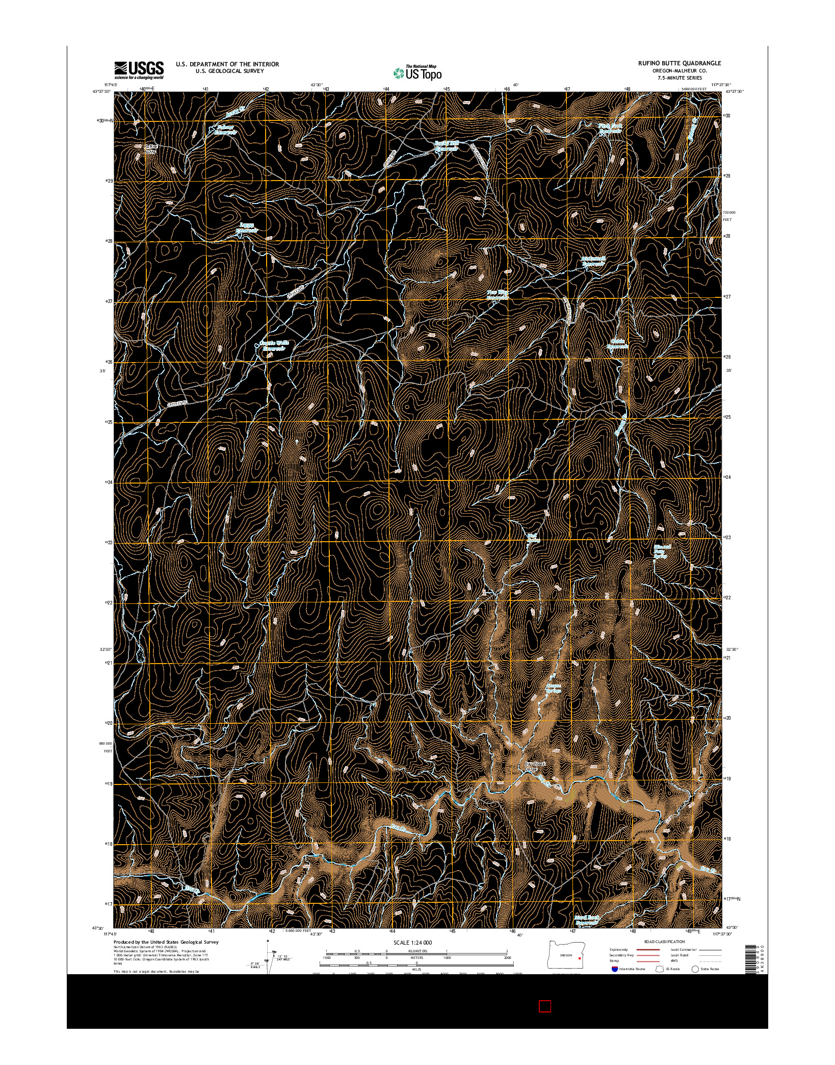 USGS US TOPO 7.5-MINUTE MAP FOR RUFINO BUTTE, OR 2017