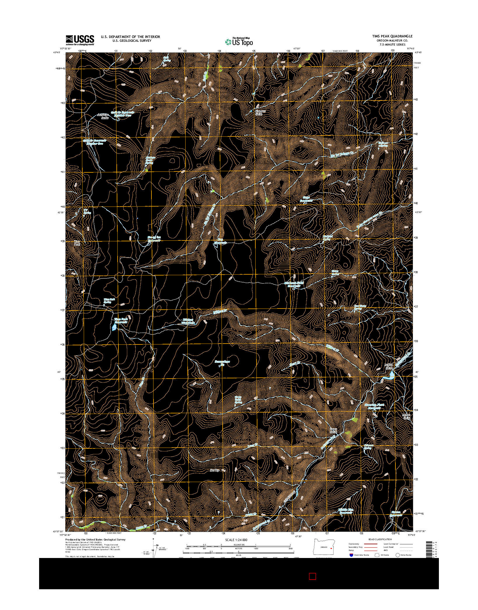 USGS US TOPO 7.5-MINUTE MAP FOR TIMS PEAK, OR 2017