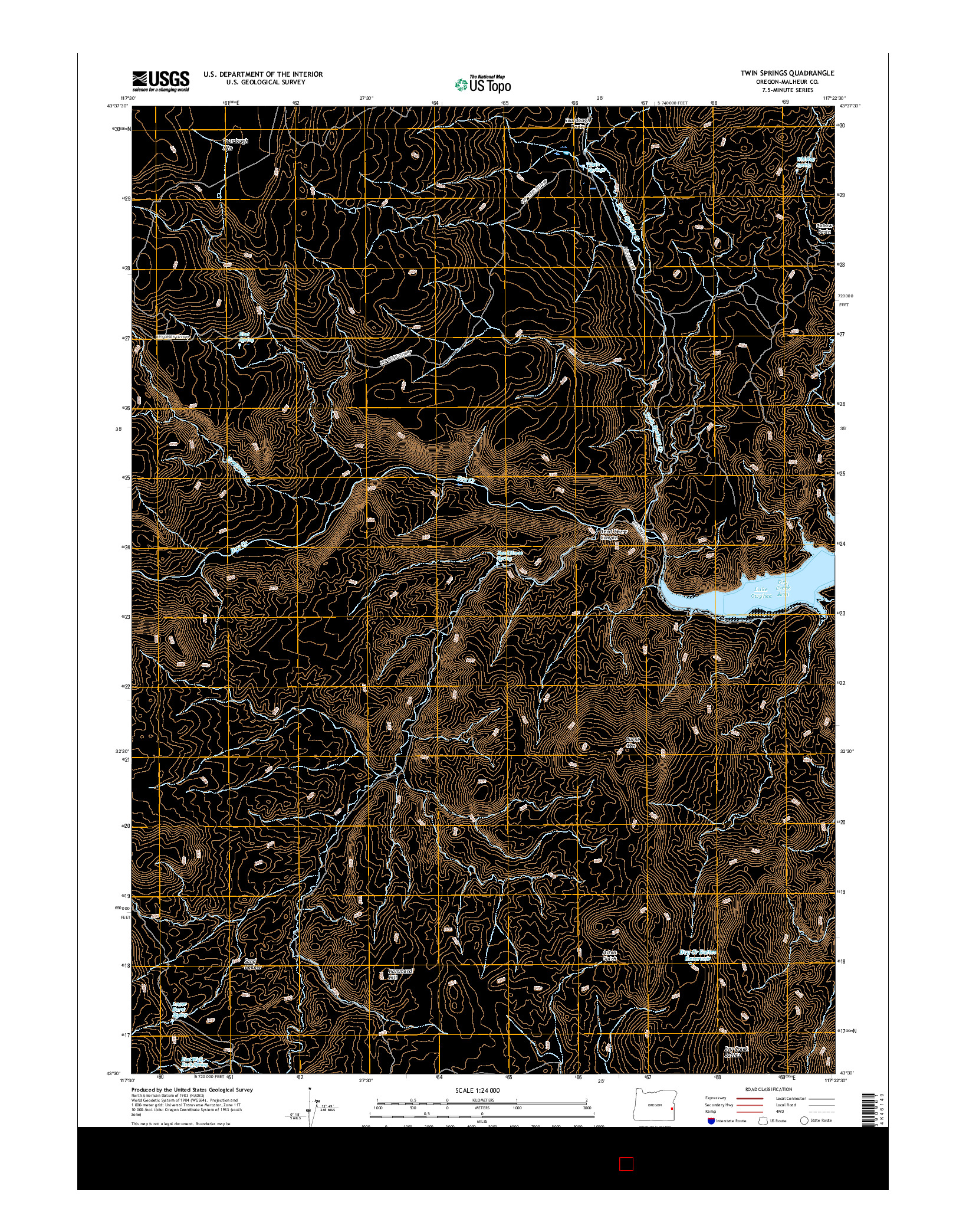 USGS US TOPO 7.5-MINUTE MAP FOR TWIN SPRINGS, OR 2017