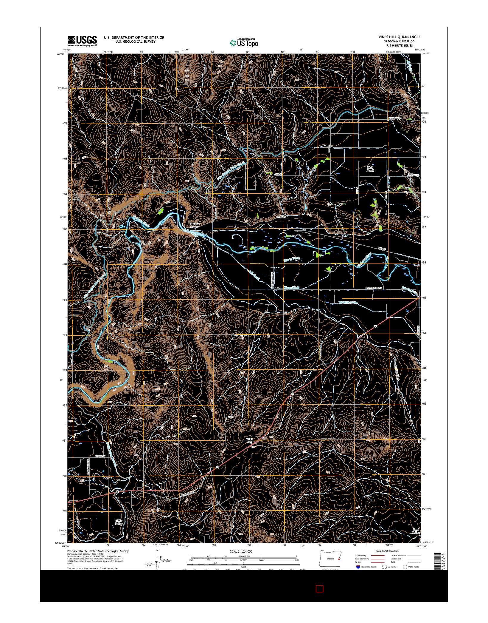 USGS US TOPO 7.5-MINUTE MAP FOR VINES HILL, OR 2017