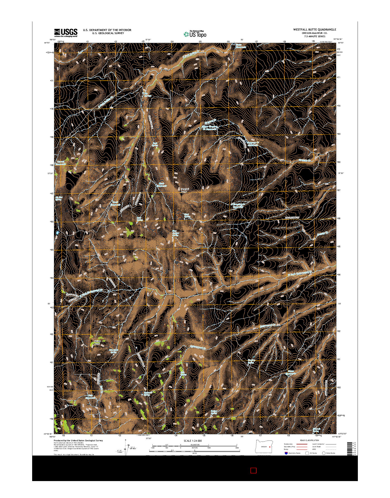 USGS US TOPO 7.5-MINUTE MAP FOR WESTFALL BUTTE, OR 2017