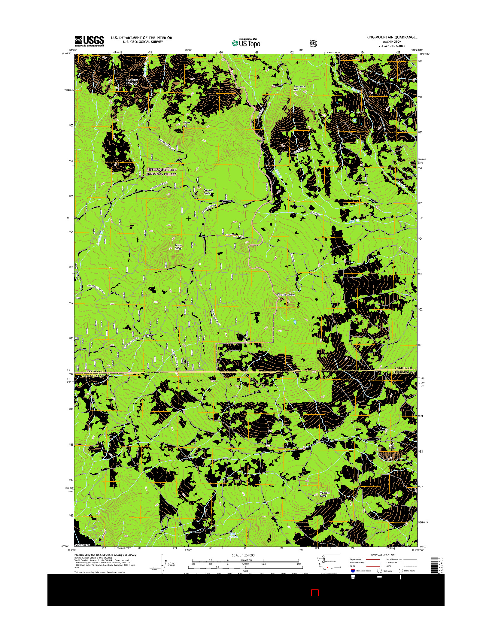 USGS US TOPO 7.5-MINUTE MAP FOR KING MOUNTAIN, WA 2017