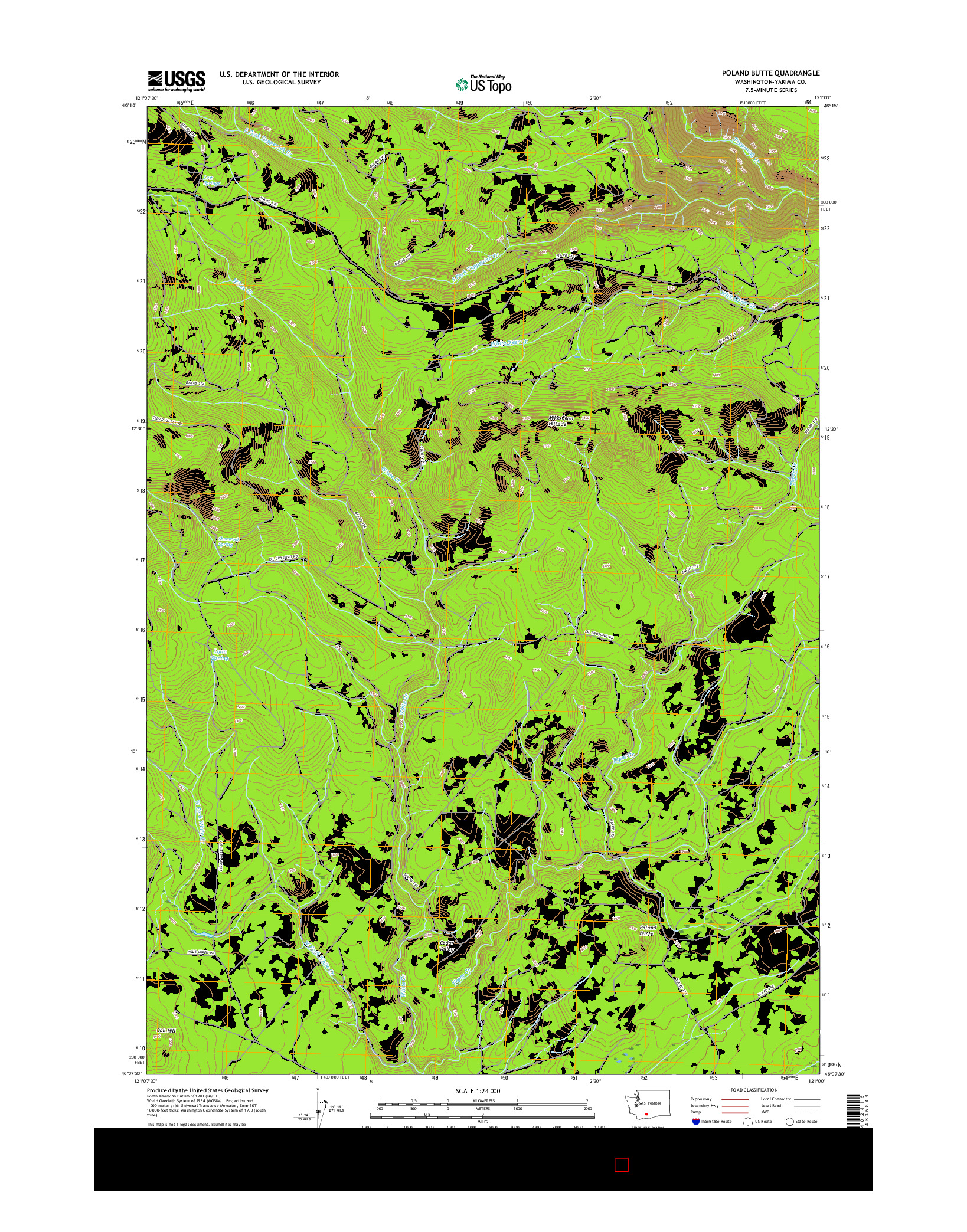 USGS US TOPO 7.5-MINUTE MAP FOR POLAND BUTTE, WA 2017