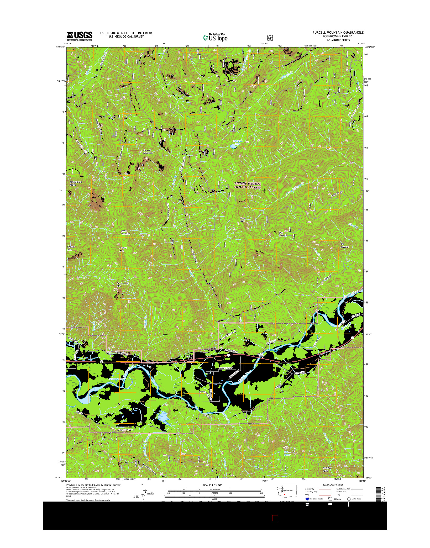 USGS US TOPO 7.5-MINUTE MAP FOR PURCELL MOUNTAIN, WA 2017