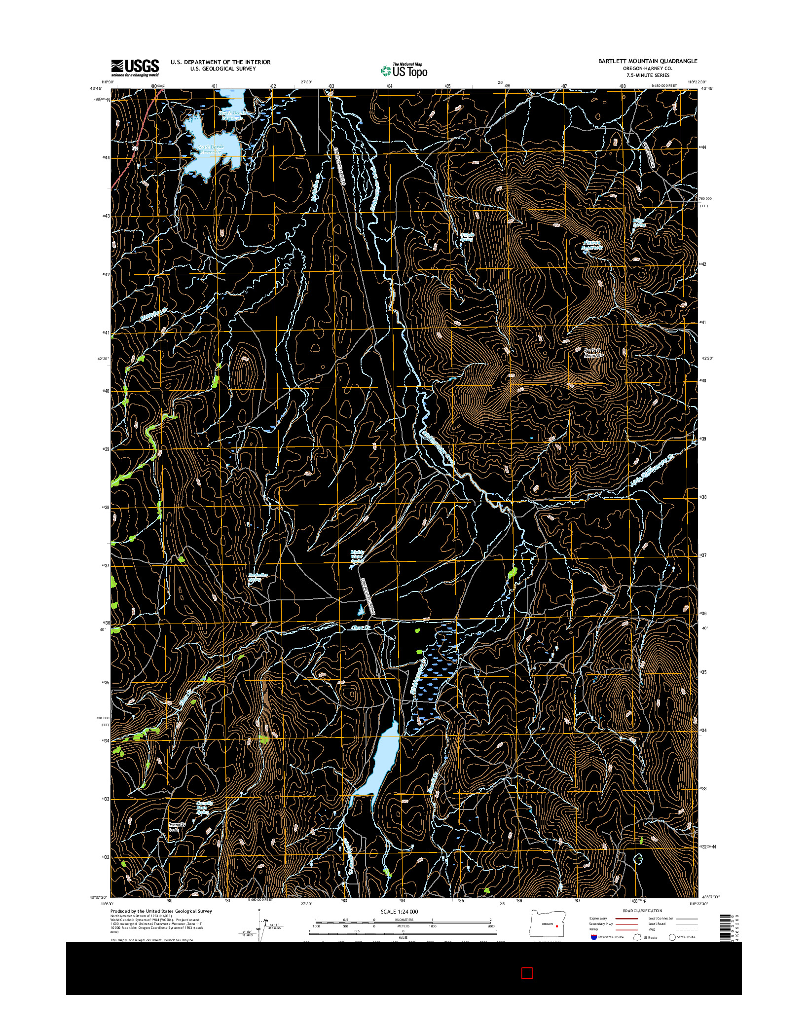 USGS US TOPO 7.5-MINUTE MAP FOR BARTLETT MOUNTAIN, OR 2017