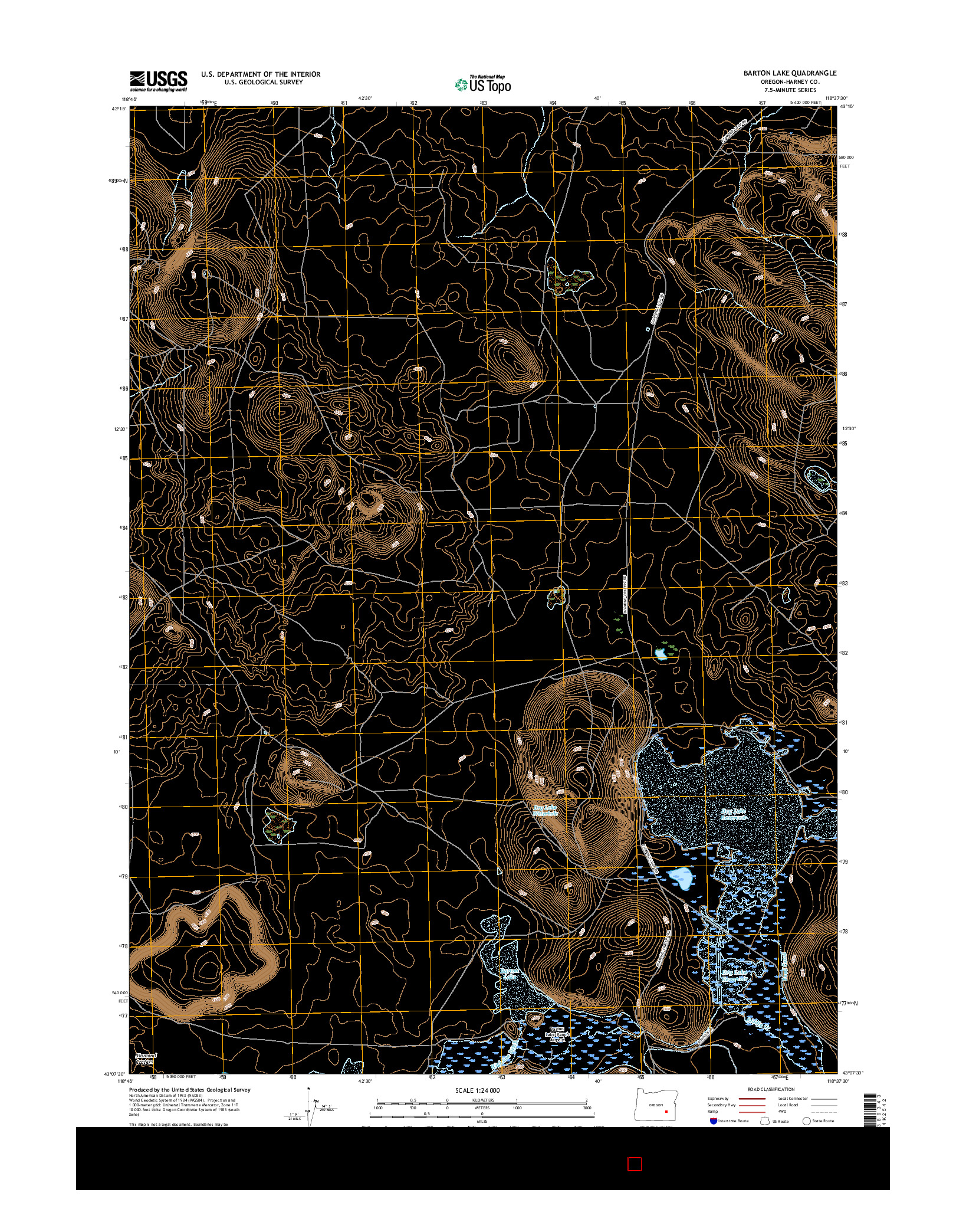 USGS US TOPO 7.5-MINUTE MAP FOR BARTON LAKE, OR 2017