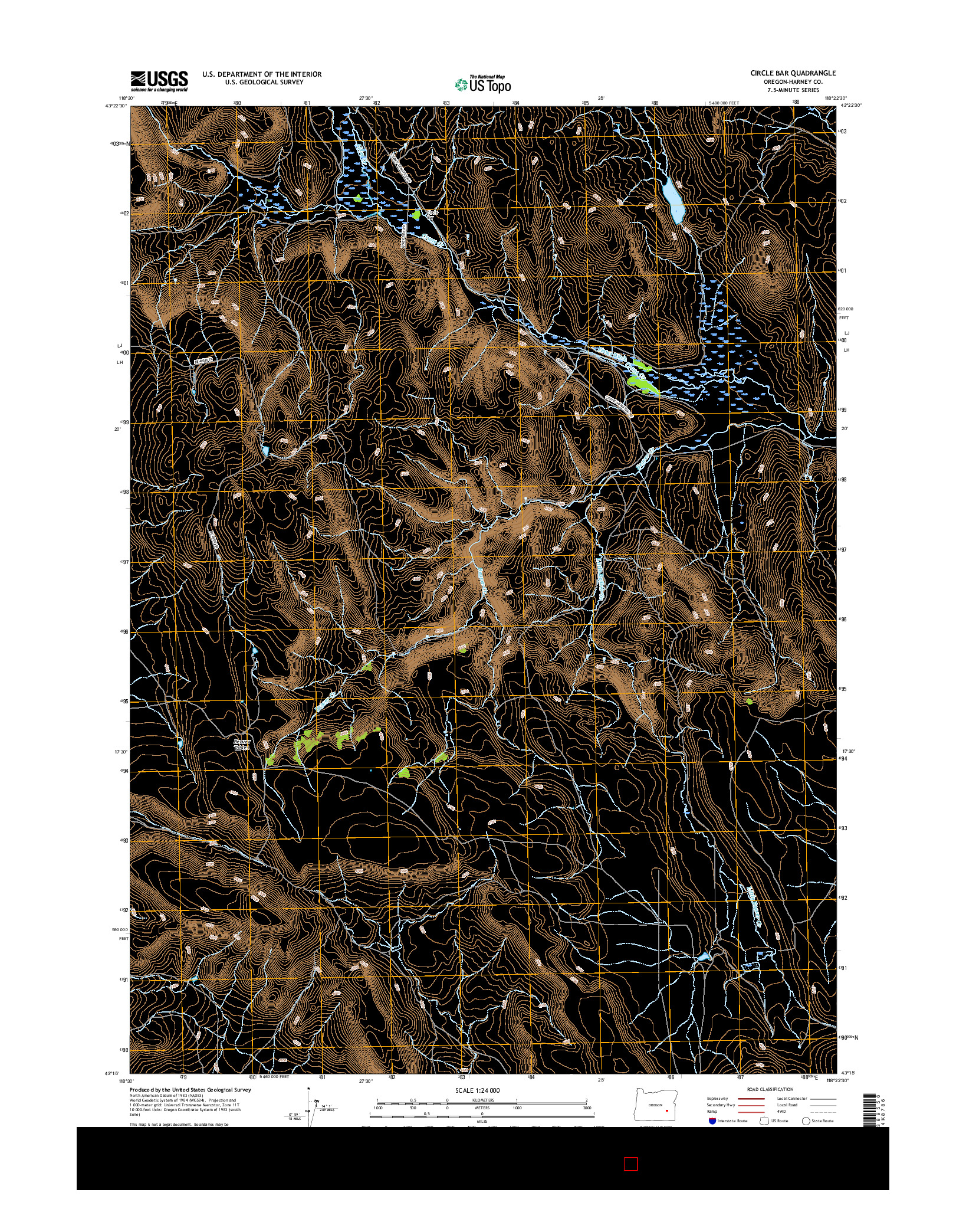 USGS US TOPO 7.5-MINUTE MAP FOR CIRCLE BAR, OR 2017