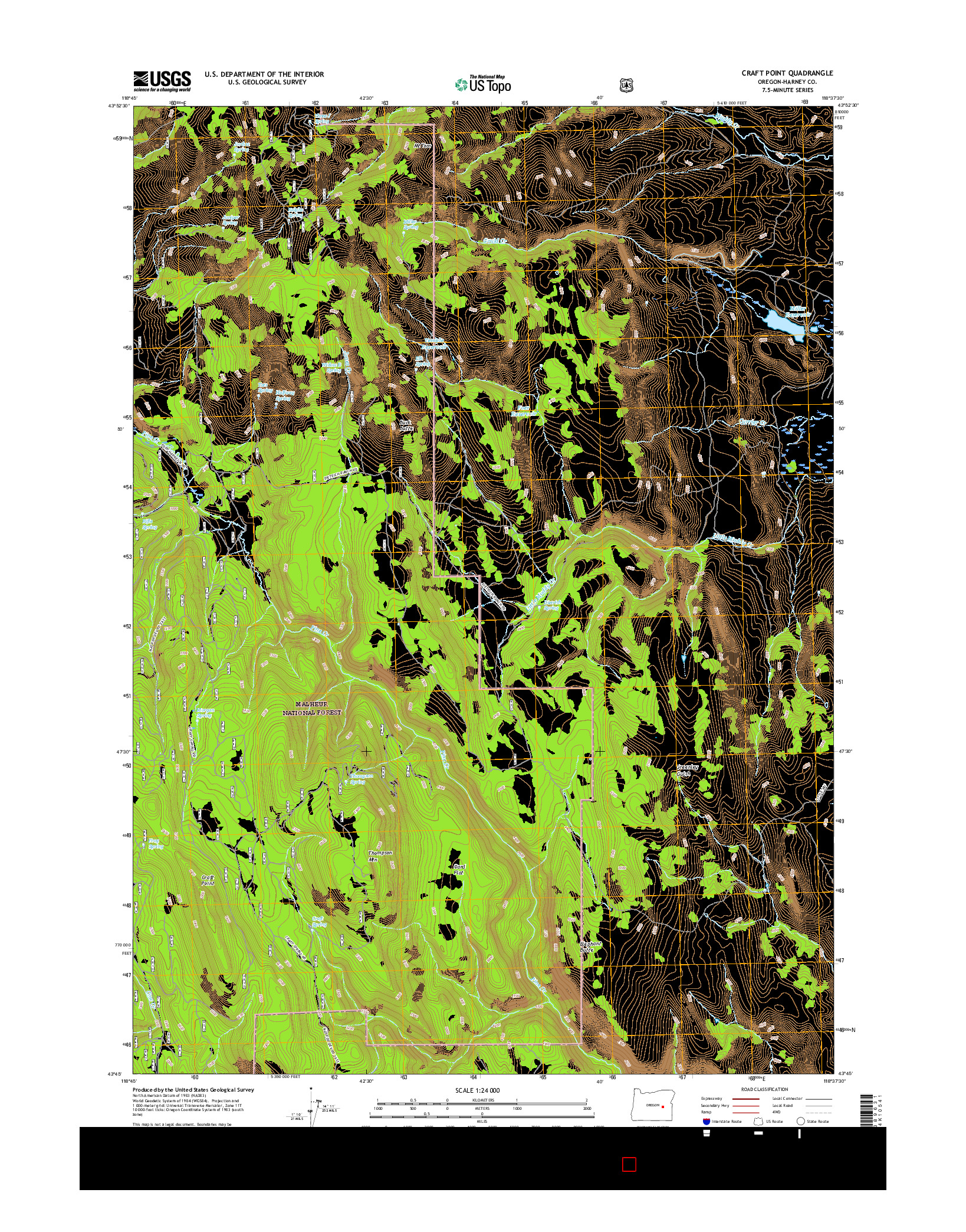 USGS US TOPO 7.5-MINUTE MAP FOR CRAFT POINT, OR 2017