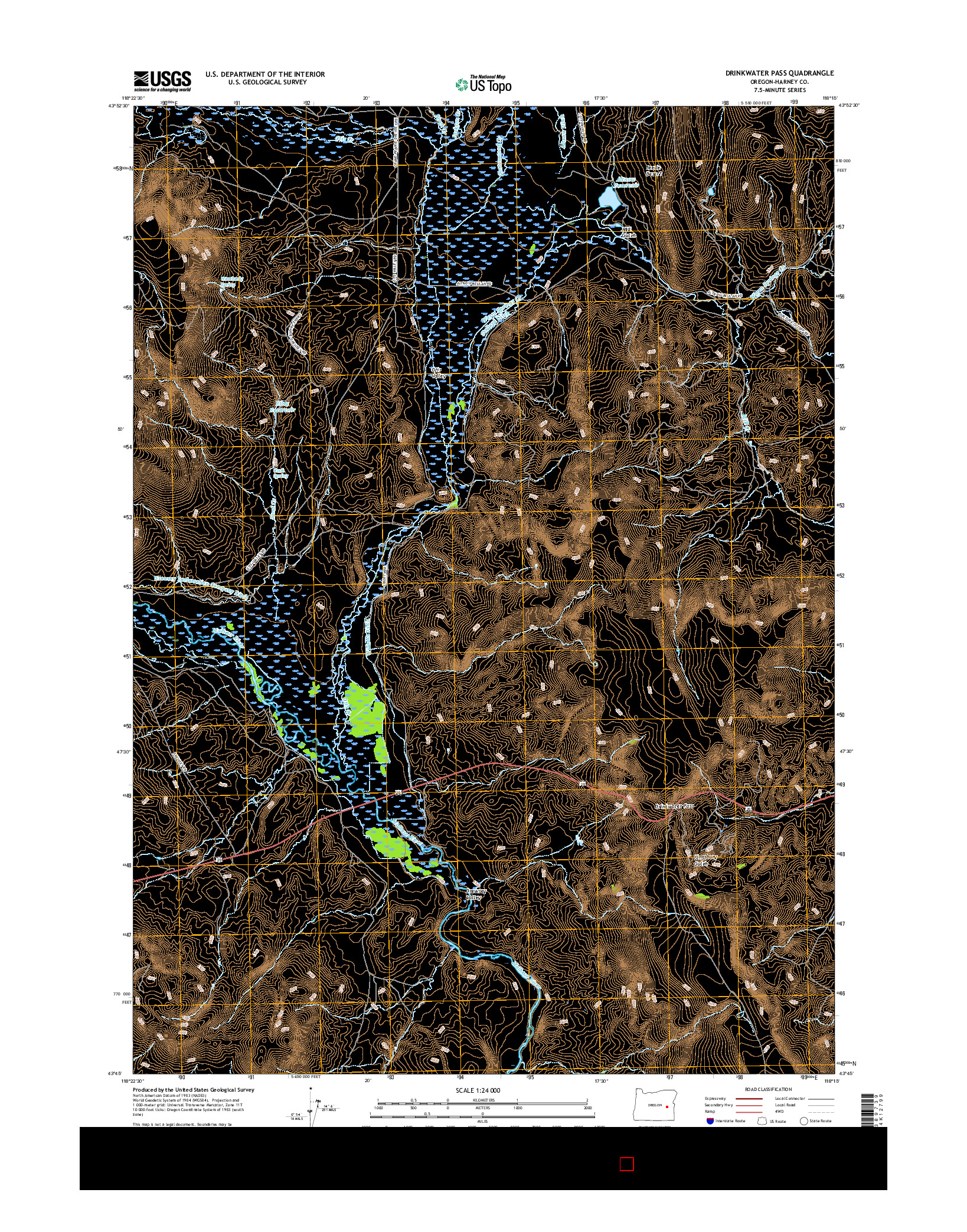 USGS US TOPO 7.5-MINUTE MAP FOR DRINKWATER PASS, OR 2017