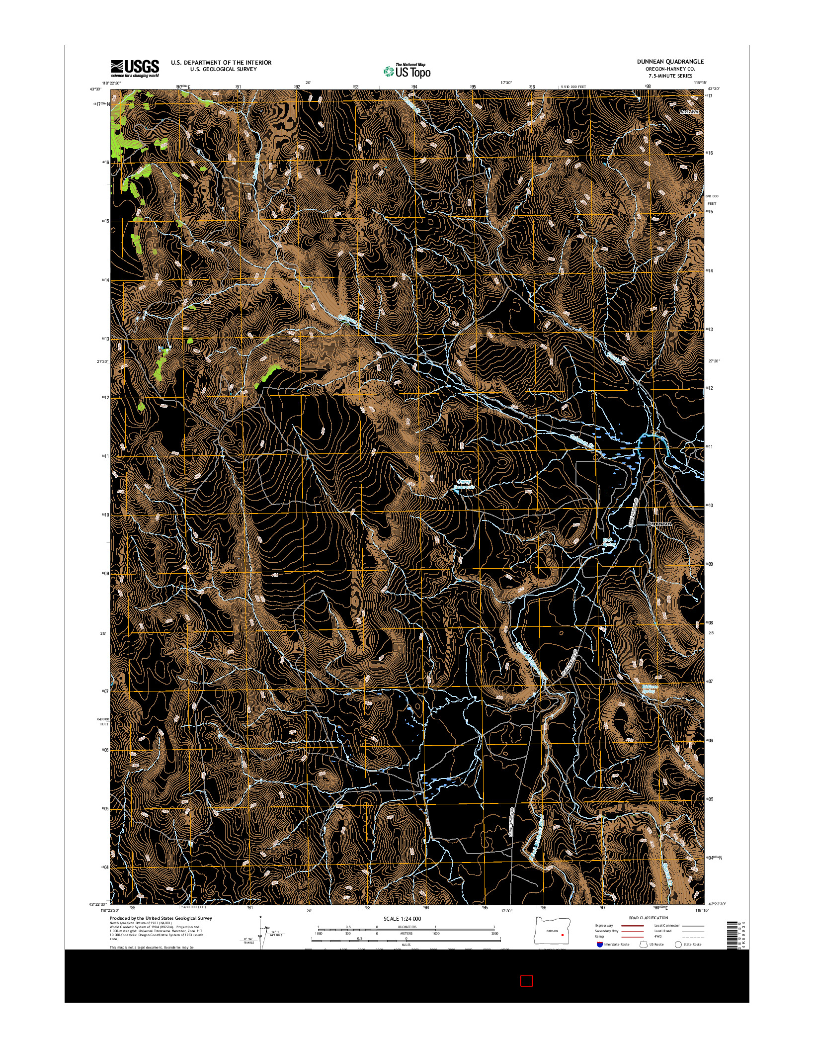 USGS US TOPO 7.5-MINUTE MAP FOR DUNNEAN, OR 2017