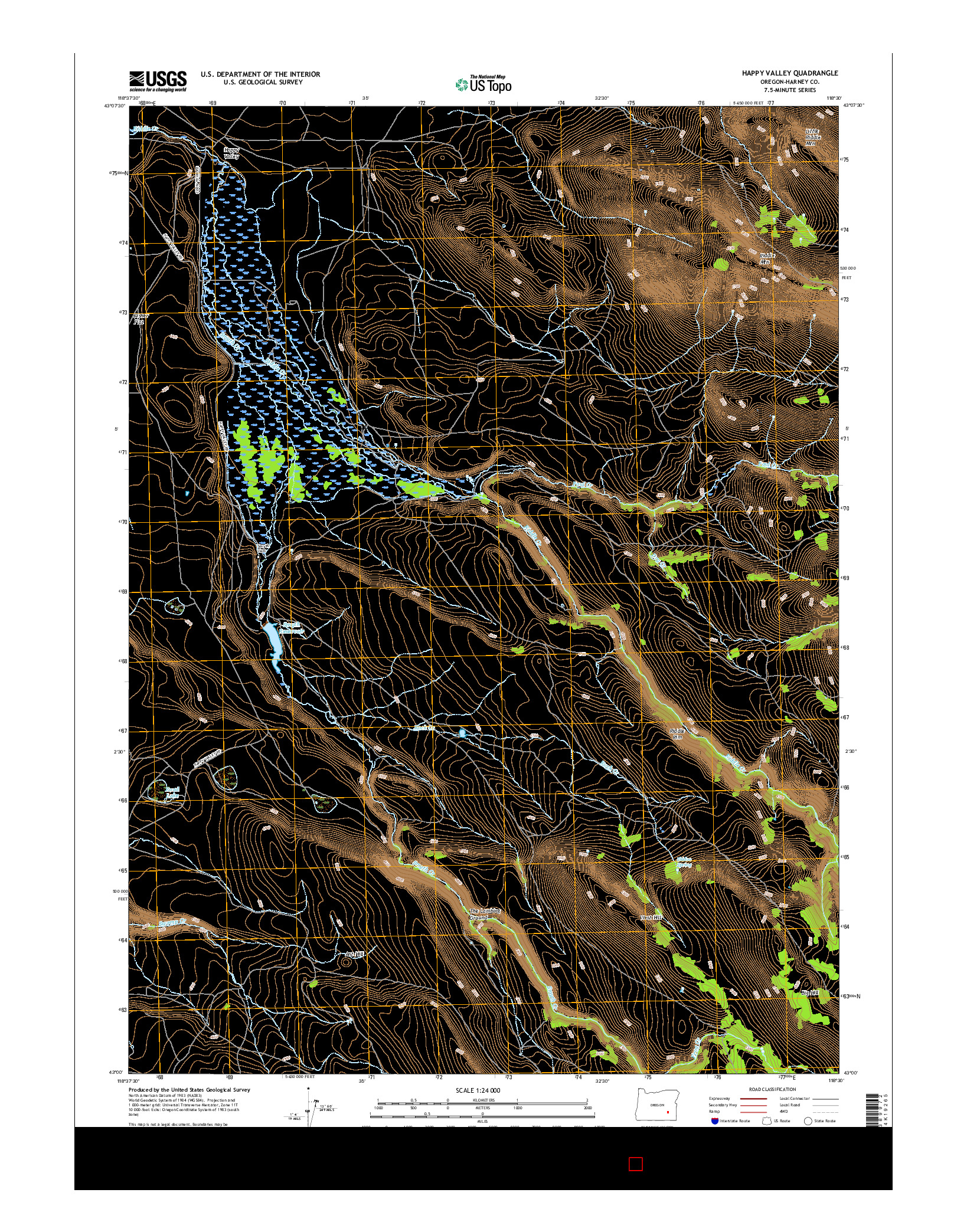 USGS US TOPO 7.5-MINUTE MAP FOR HAPPY VALLEY, OR 2017