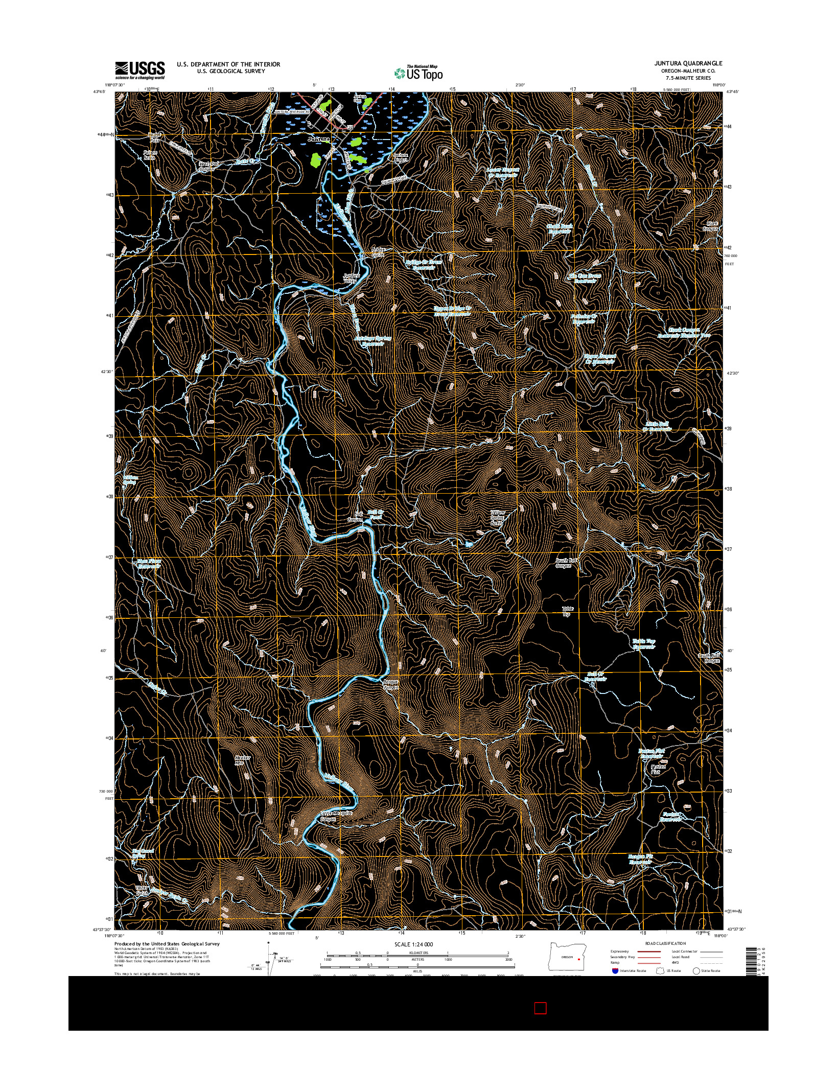 USGS US TOPO 7.5-MINUTE MAP FOR JUNTURA, OR 2017