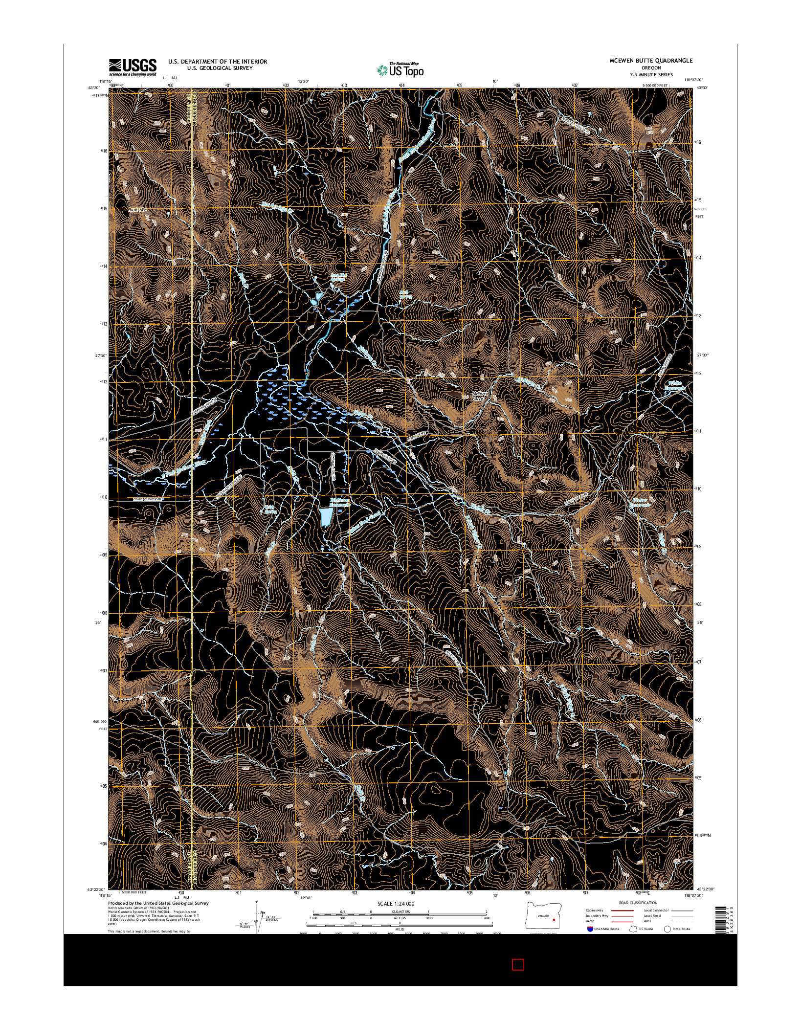USGS US TOPO 7.5-MINUTE MAP FOR MCEWEN BUTTE, OR 2017