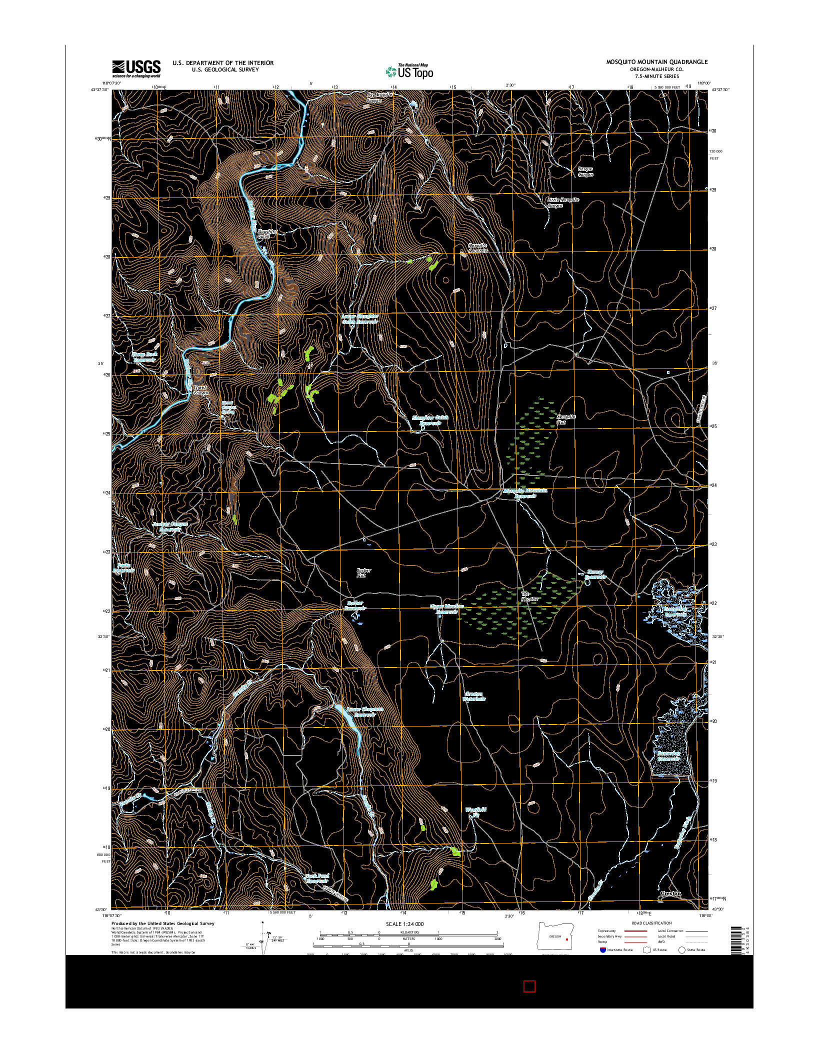 USGS US TOPO 7.5-MINUTE MAP FOR MOSQUITO MOUNTAIN, OR 2017