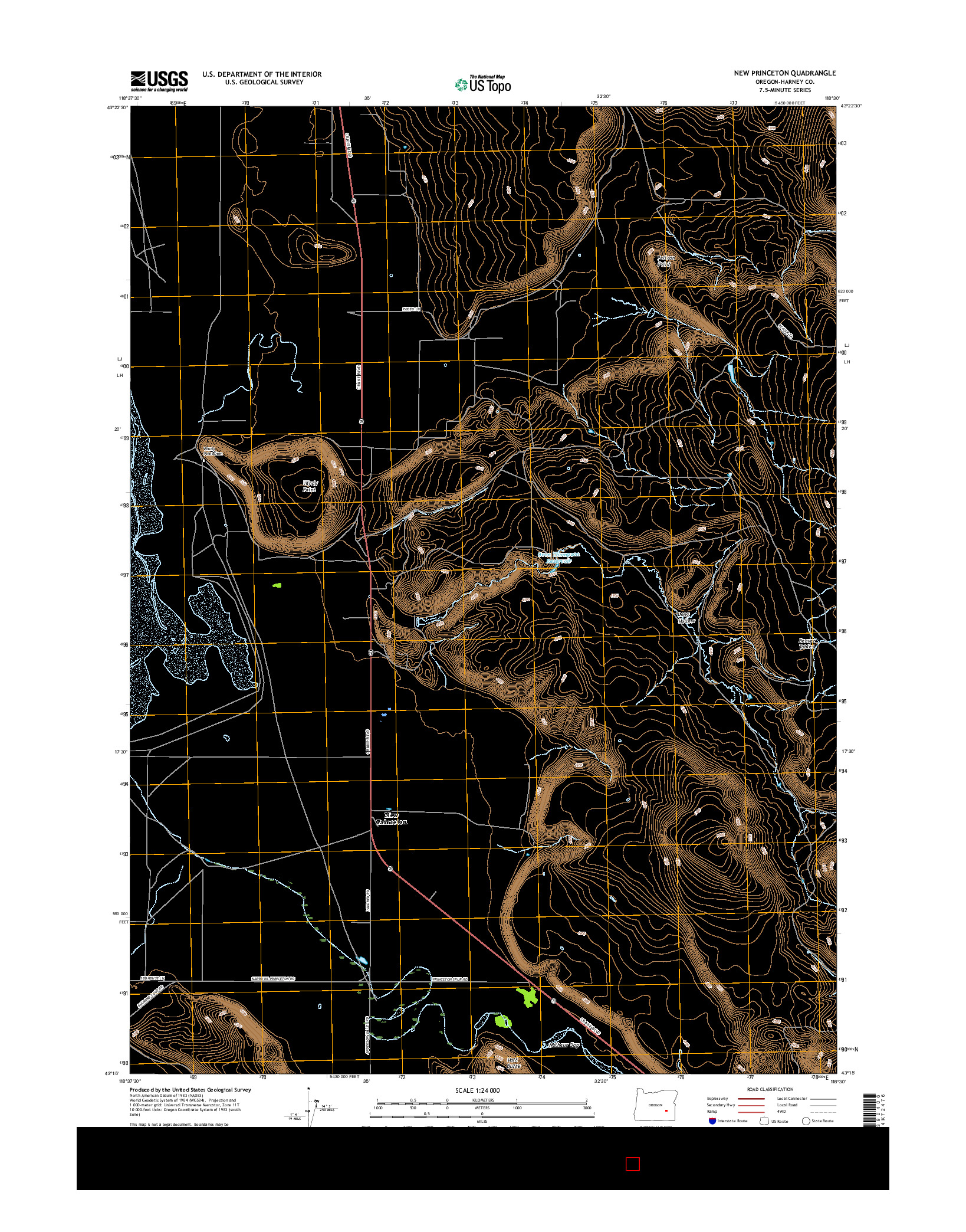 USGS US TOPO 7.5-MINUTE MAP FOR NEW PRINCETON, OR 2017