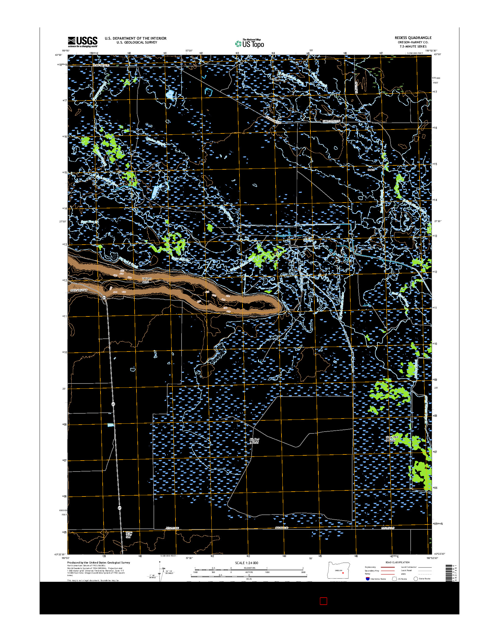 USGS US TOPO 7.5-MINUTE MAP FOR REDESS, OR 2017