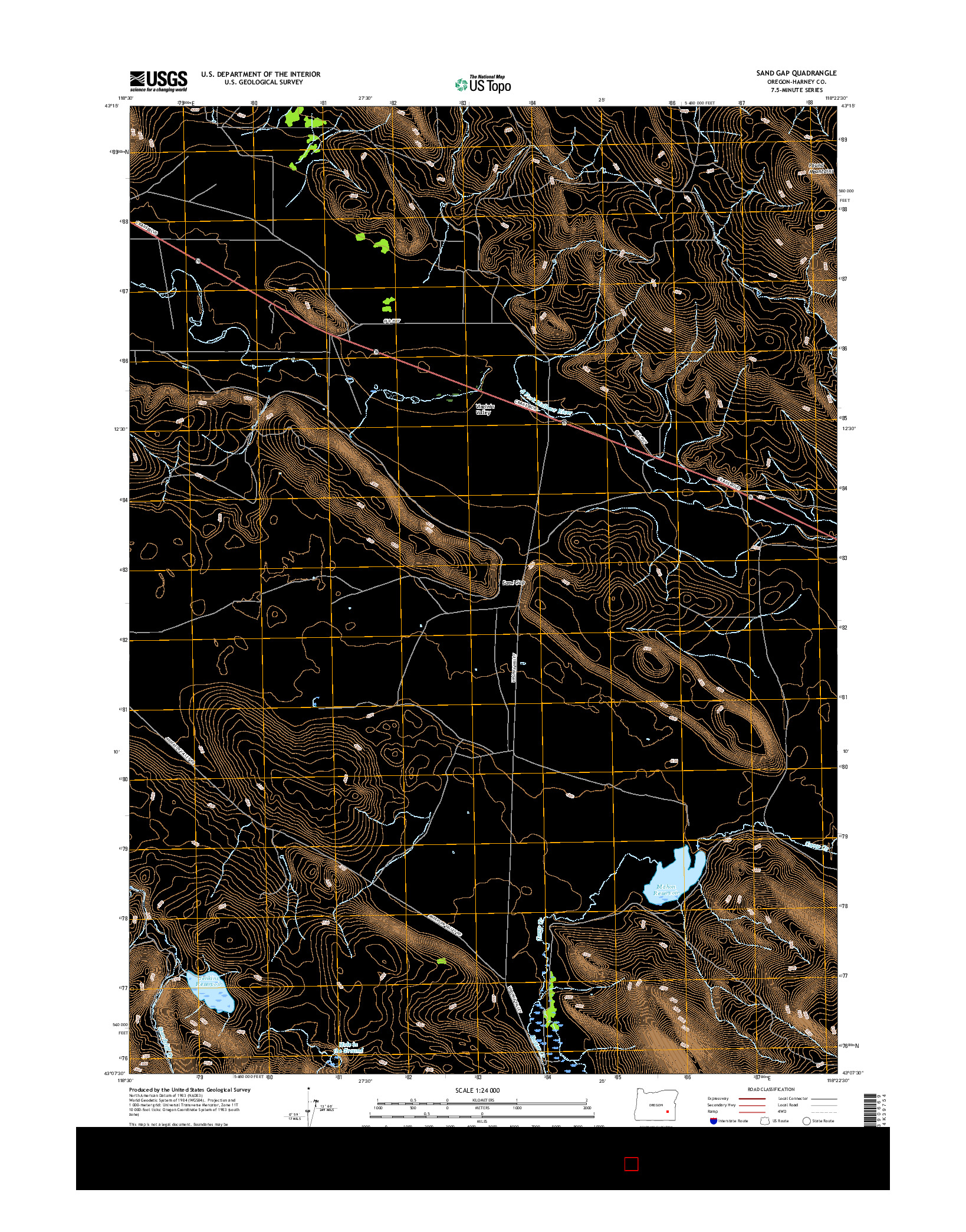 USGS US TOPO 7.5-MINUTE MAP FOR SAND GAP, OR 2017