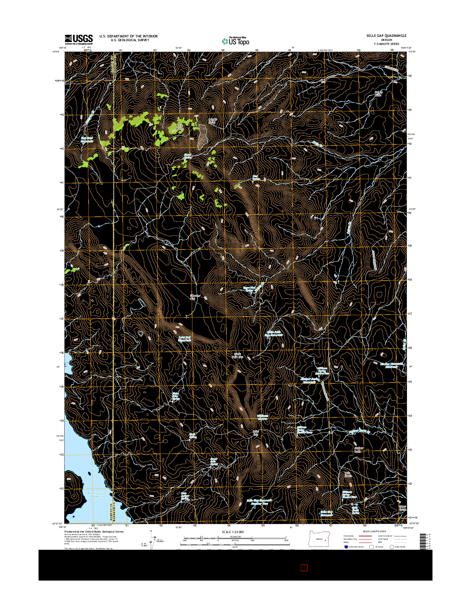 USGS US TOPO 7.5-MINUTE MAP FOR SELLE GAP, OR 2017