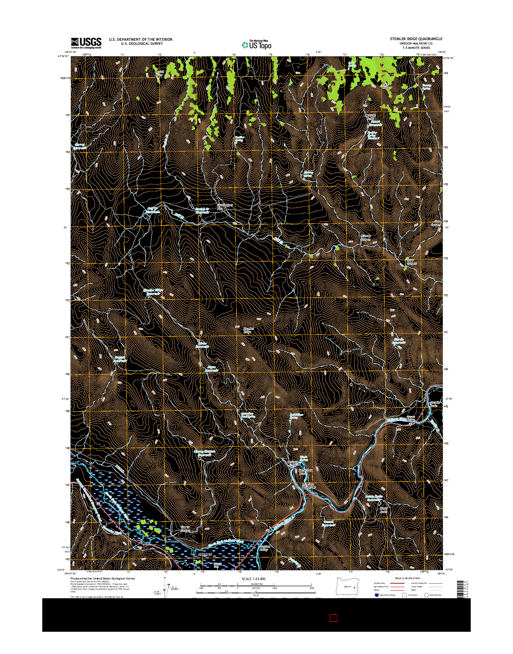 USGS US TOPO 7.5-MINUTE MAP FOR STEMLER RIDGE, OR 2017