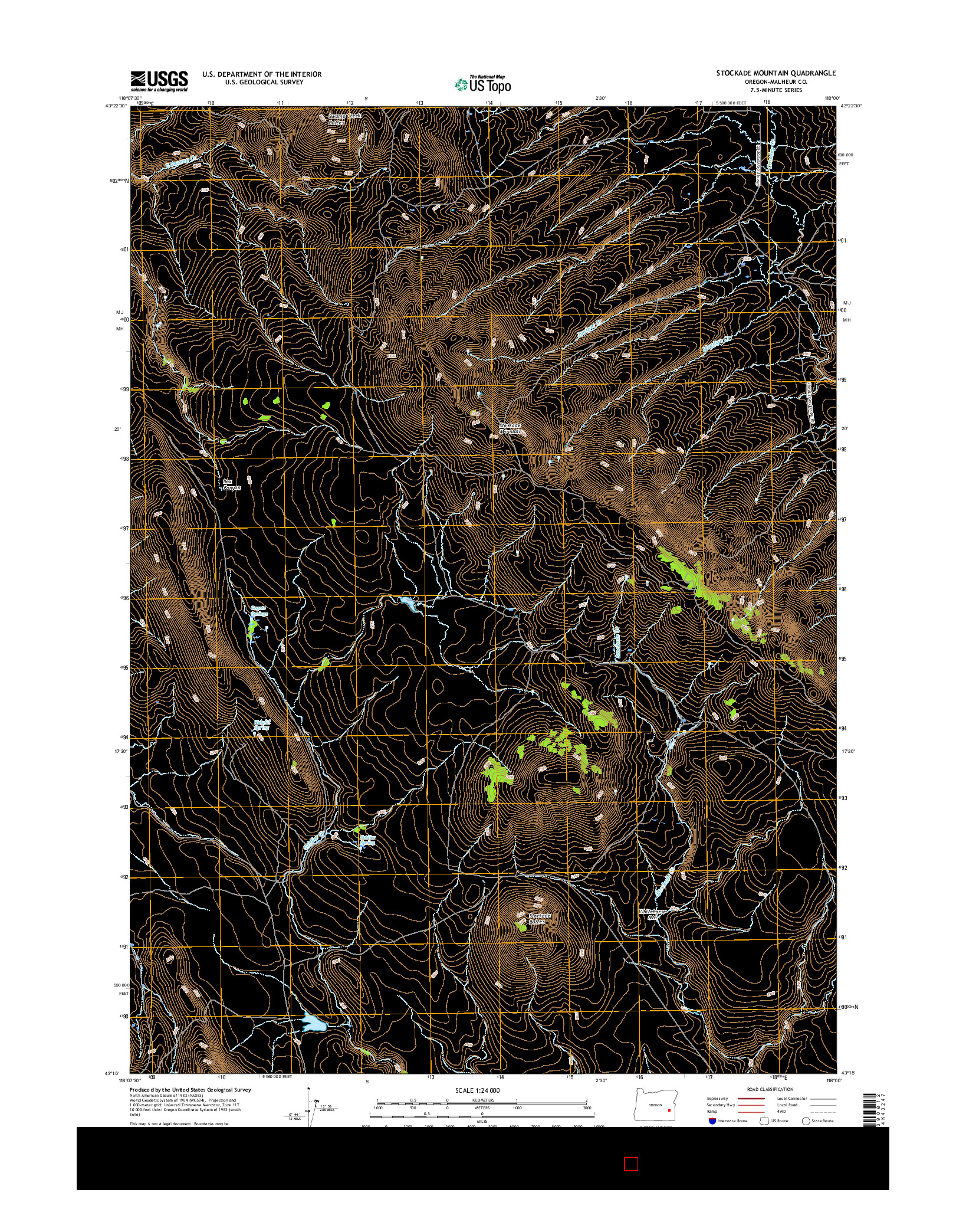 USGS US TOPO 7.5-MINUTE MAP FOR STOCKADE MOUNTAIN, OR 2017