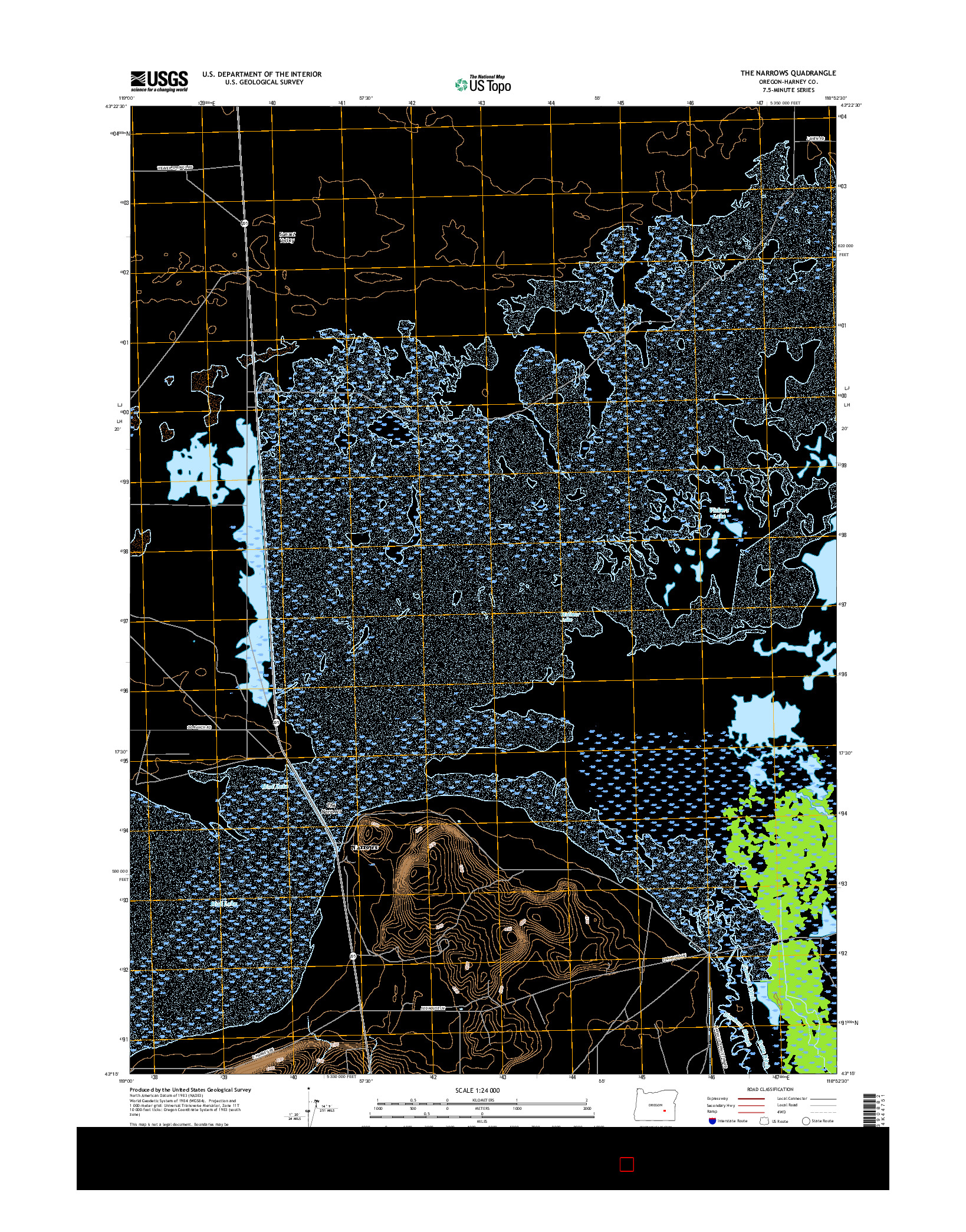 USGS US TOPO 7.5-MINUTE MAP FOR THE NARROWS, OR 2017