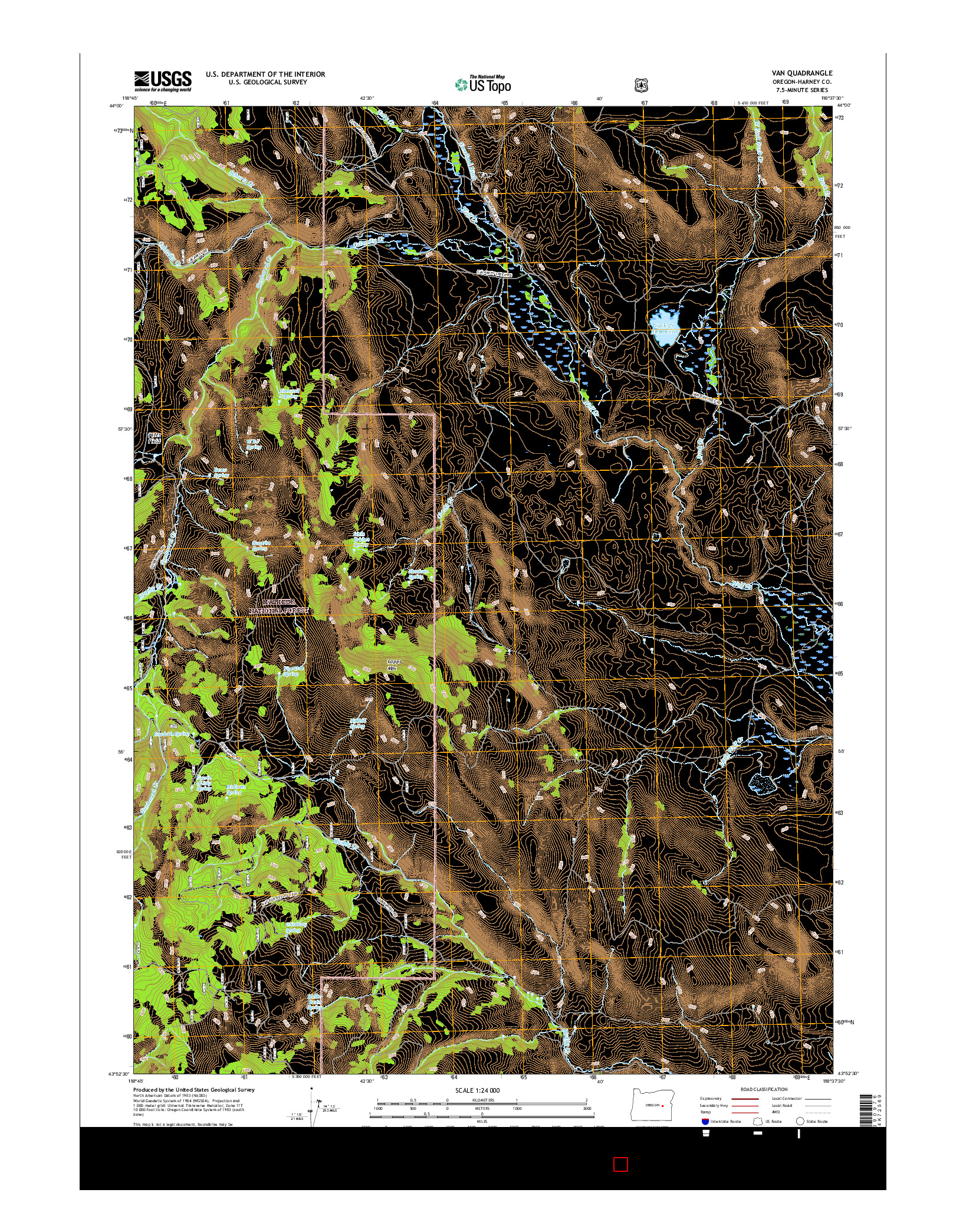 USGS US TOPO 7.5-MINUTE MAP FOR VAN, OR 2017