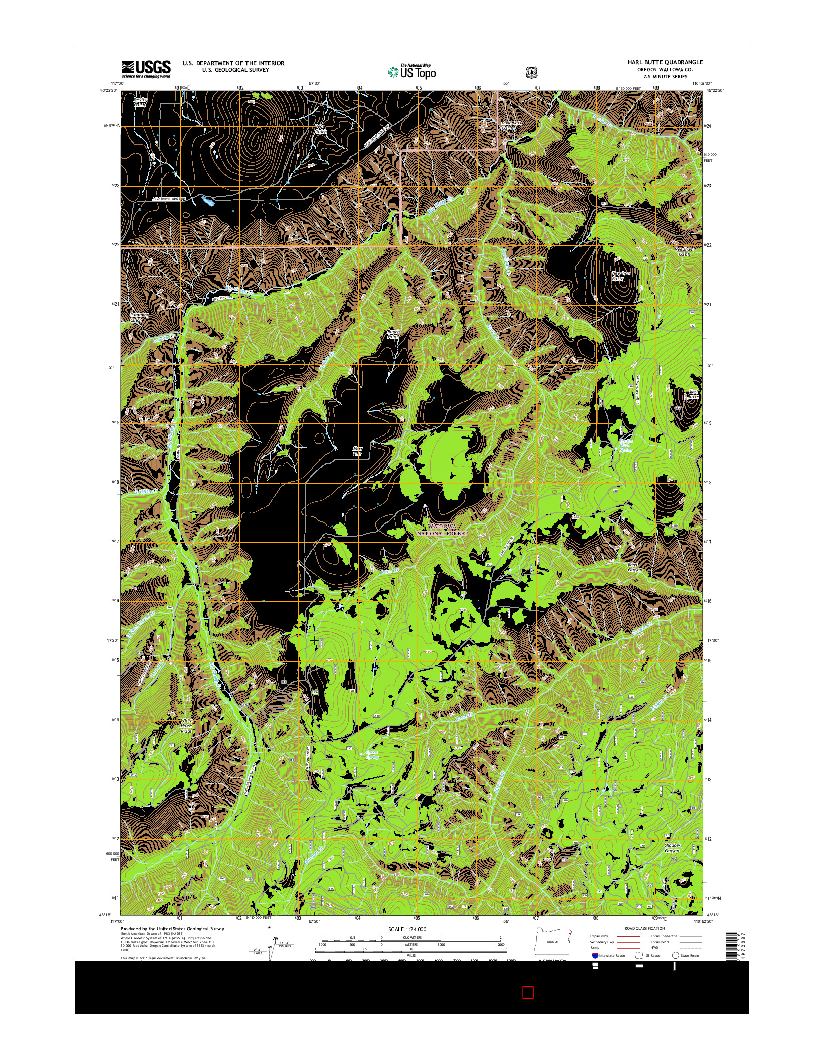 USGS US TOPO 7.5-MINUTE MAP FOR HARL BUTTE, OR 2017