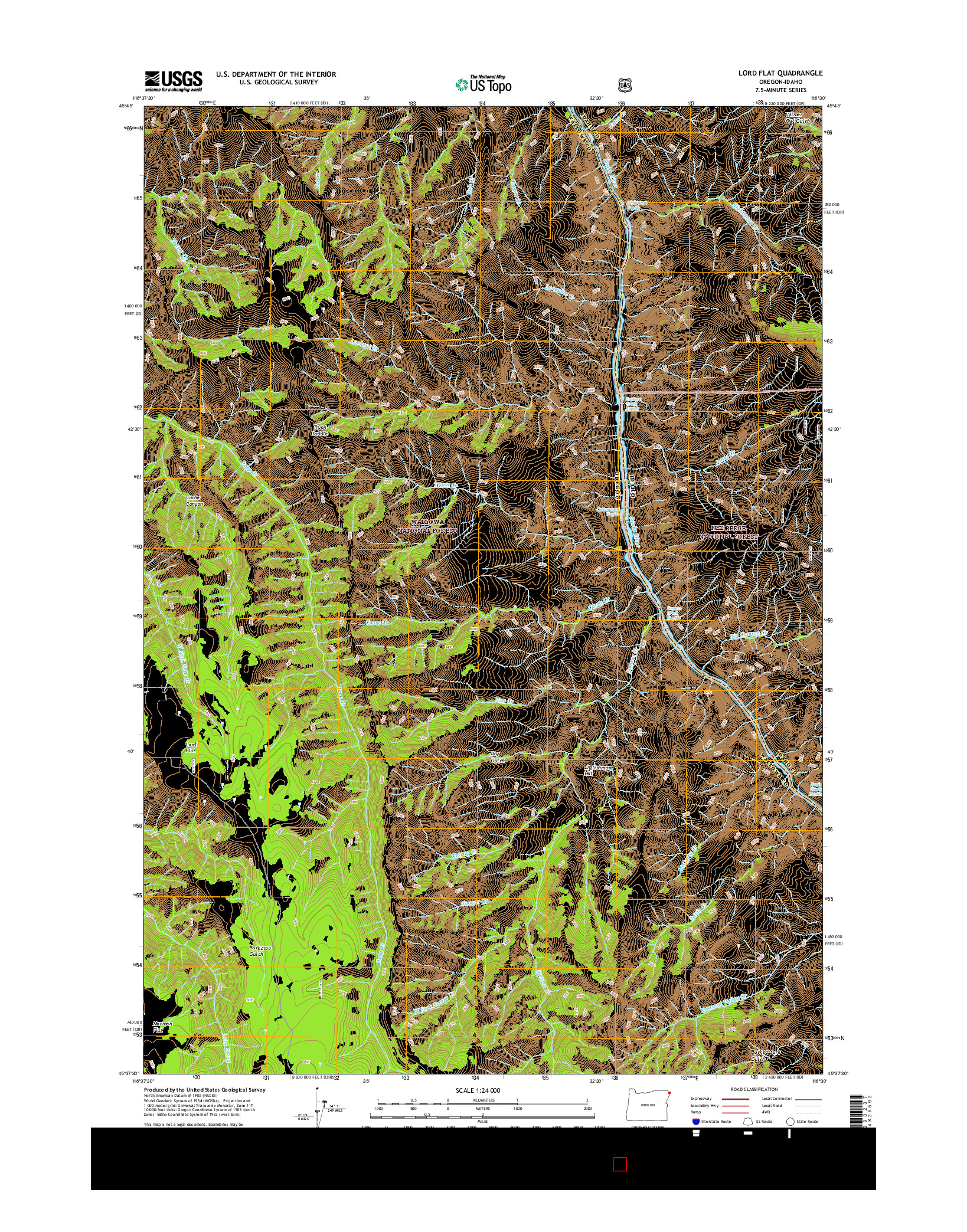 USGS US TOPO 7.5-MINUTE MAP FOR LORD FLAT, OR-ID 2017