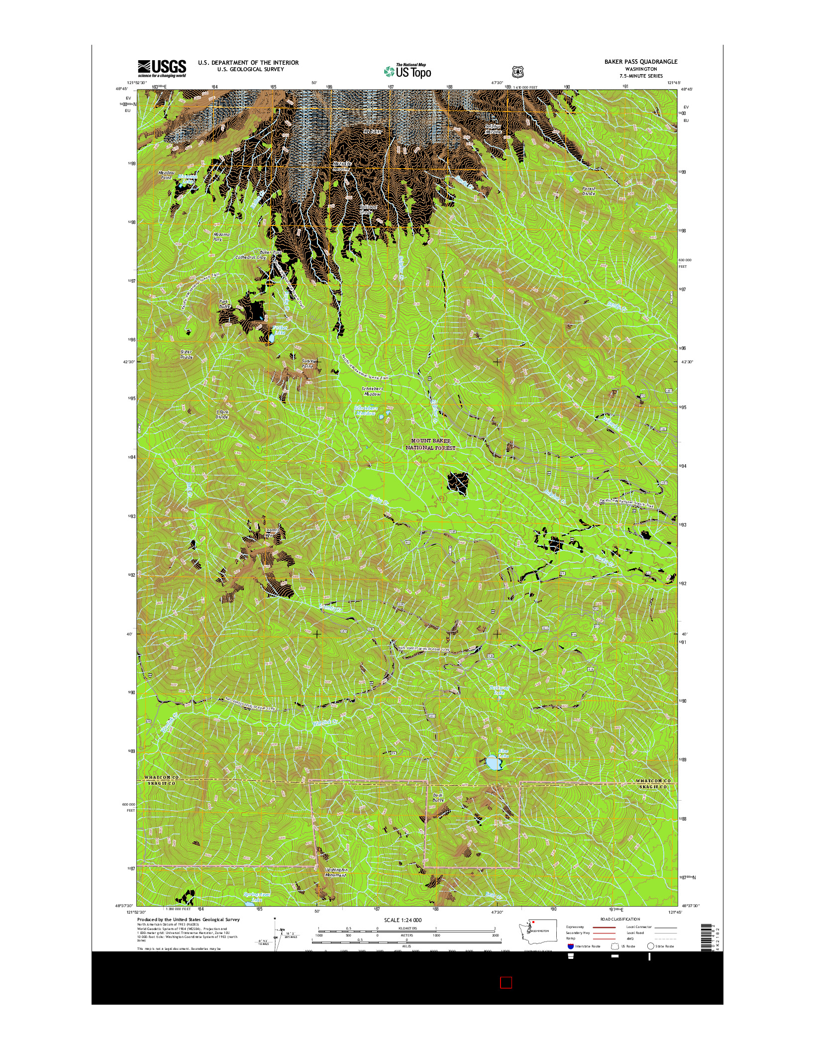 USGS US TOPO 7.5-MINUTE MAP FOR BAKER PASS, WA 2017