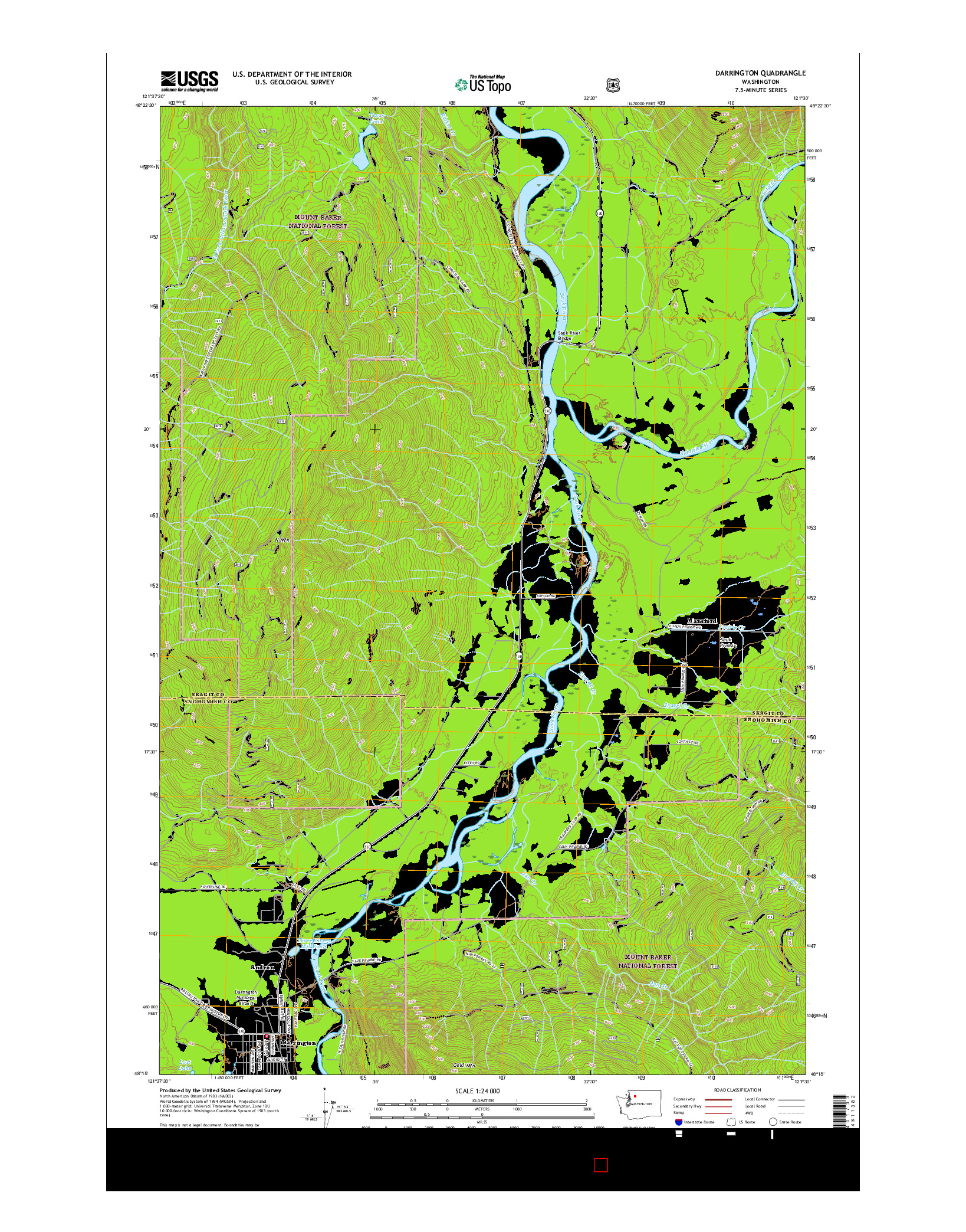 USGS US TOPO 7.5-MINUTE MAP FOR DARRINGTON, WA 2017