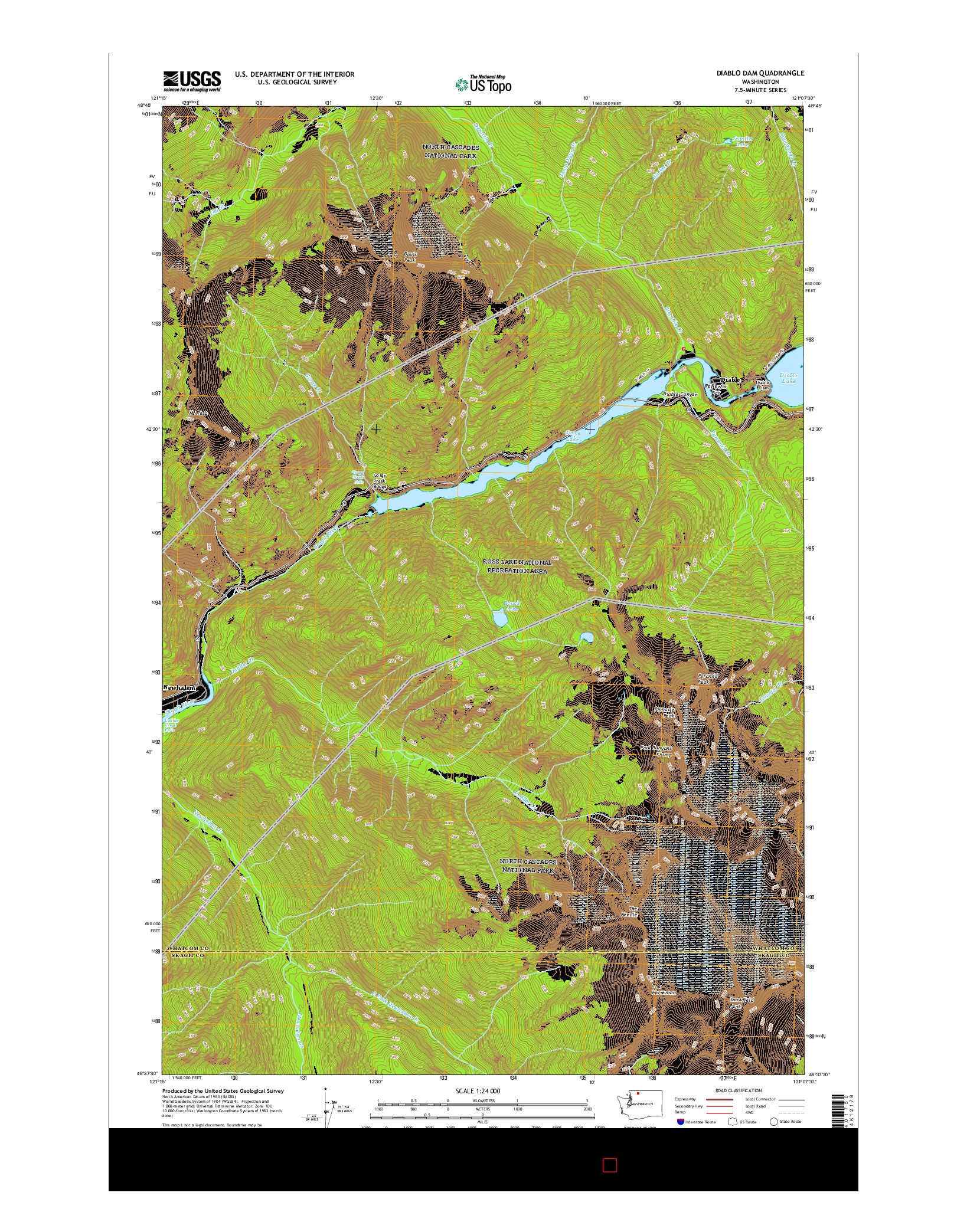 USGS US TOPO 7.5-MINUTE MAP FOR DIABLO DAM, WA 2017
