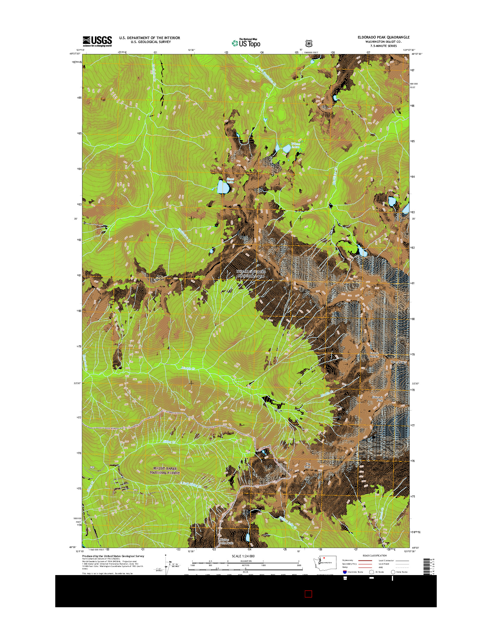 USGS US TOPO 7.5-MINUTE MAP FOR ELDORADO PEAK, WA 2017