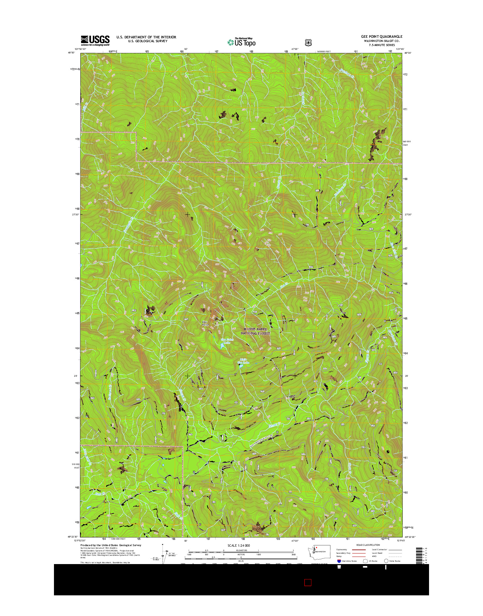 USGS US TOPO 7.5-MINUTE MAP FOR GEE POINT, WA 2017