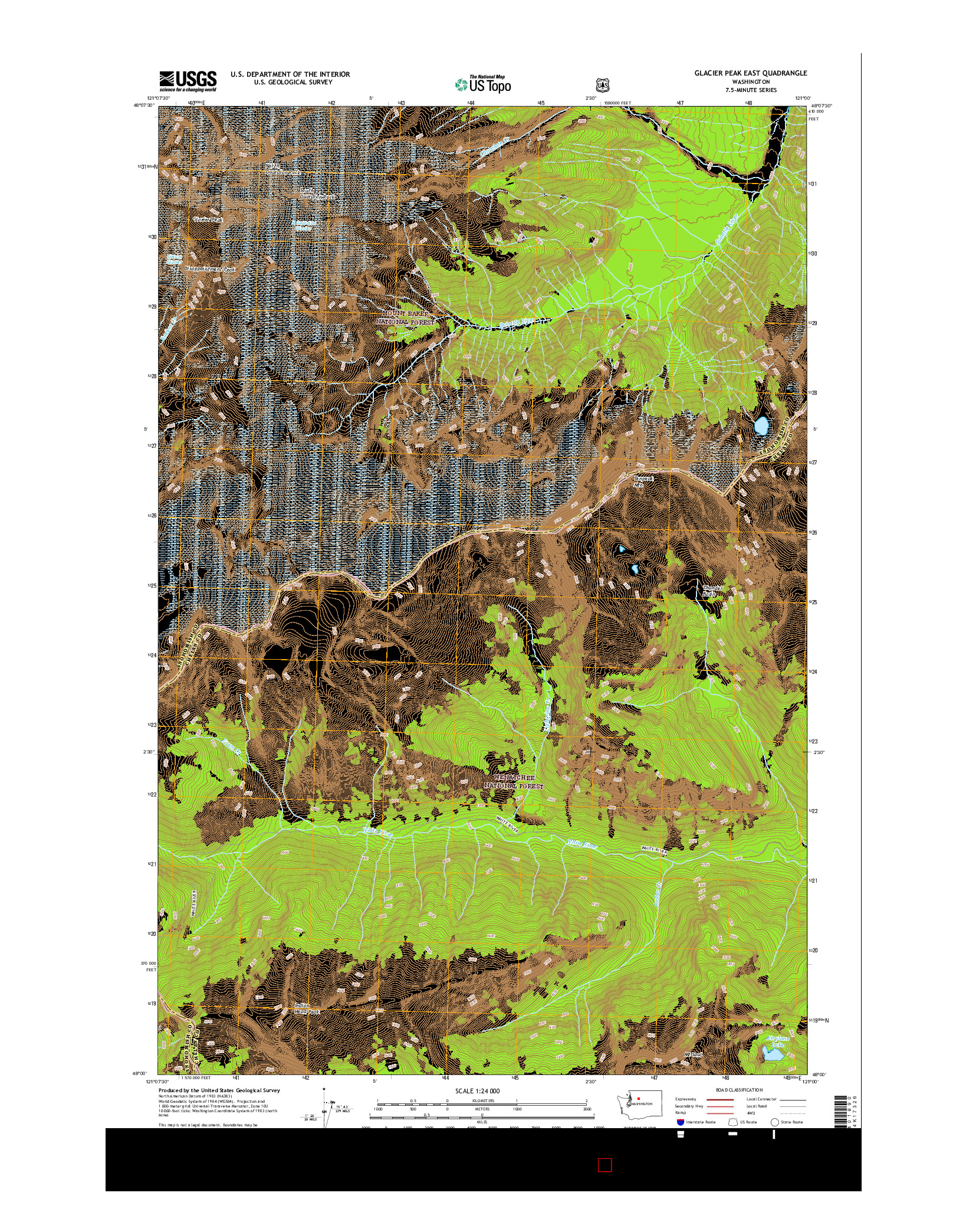 USGS US TOPO 7.5-MINUTE MAP FOR GLACIER PEAK EAST, WA 2017