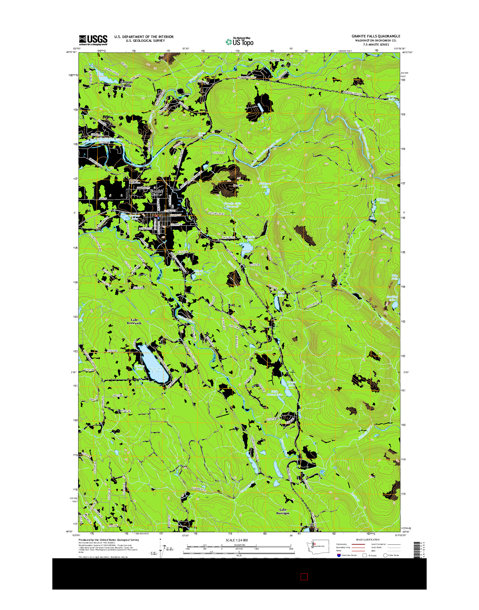 USGS US TOPO 7.5-MINUTE MAP FOR GRANITE FALLS, WA 2017