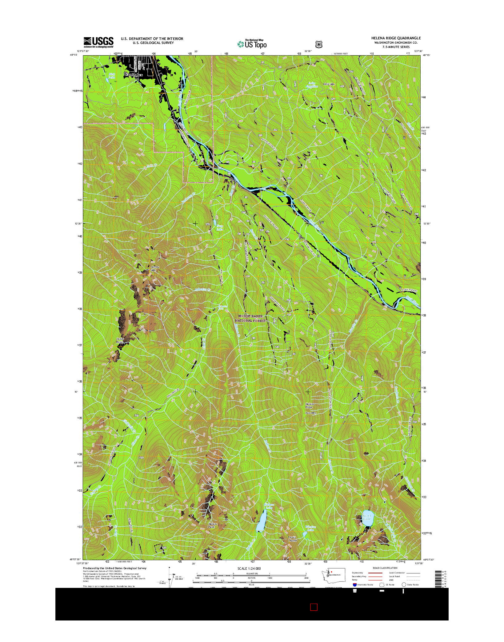 USGS US TOPO 7.5-MINUTE MAP FOR HELENA RIDGE, WA 2017