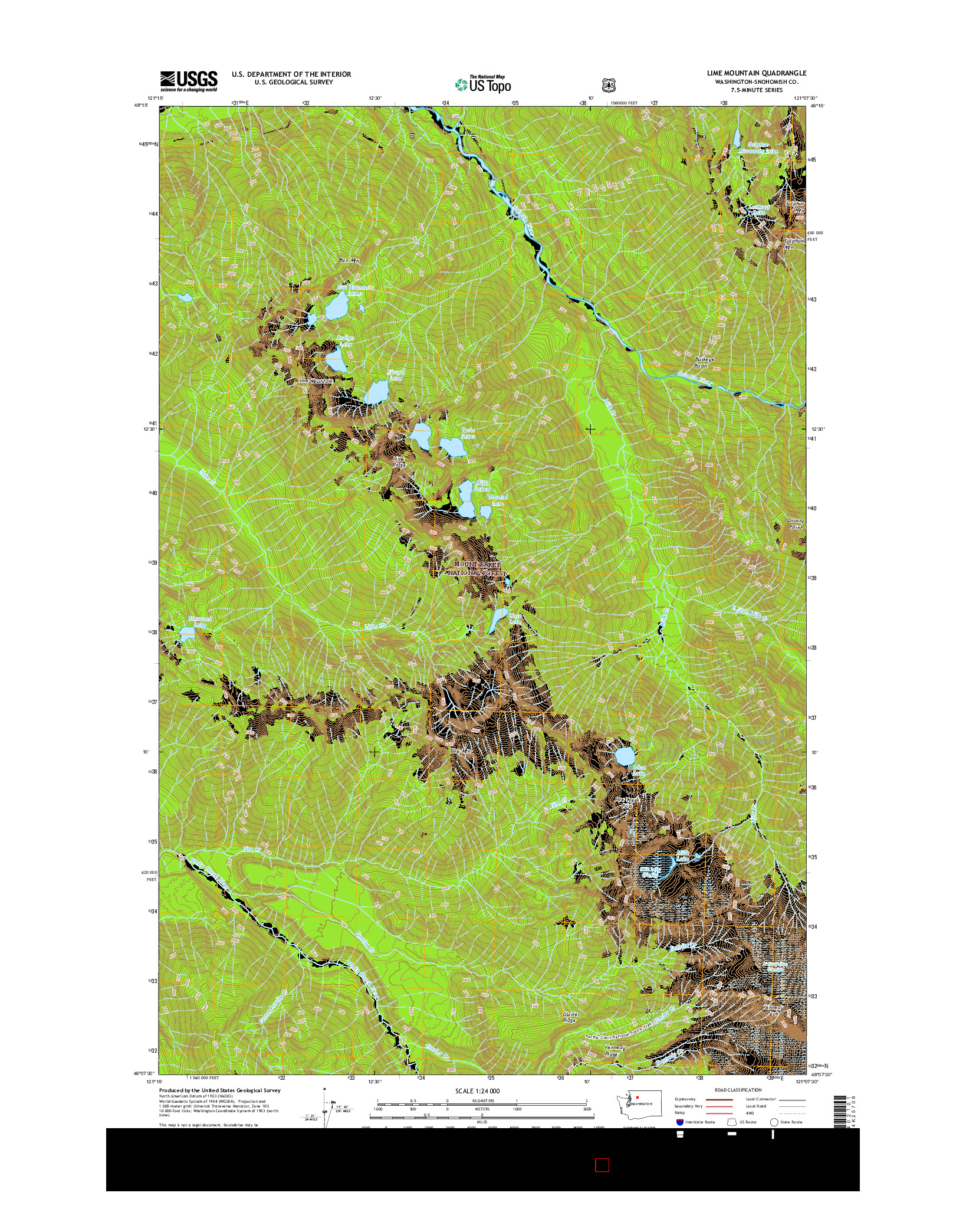 USGS US TOPO 7.5-MINUTE MAP FOR LIME MOUNTAIN, WA 2017