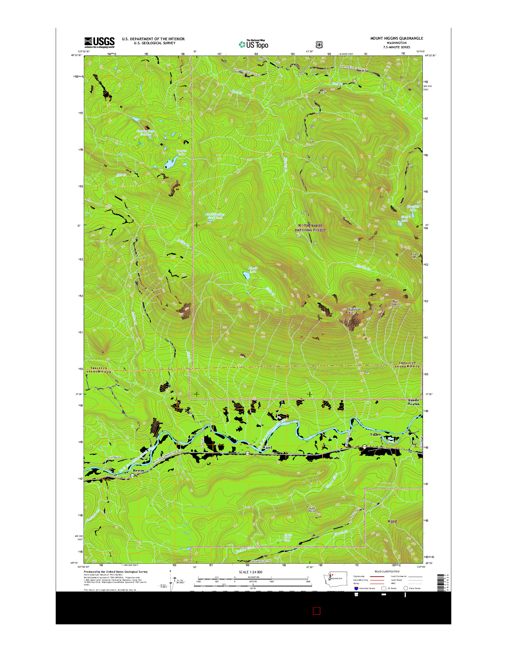 USGS US TOPO 7.5-MINUTE MAP FOR MOUNT HIGGINS, WA 2017