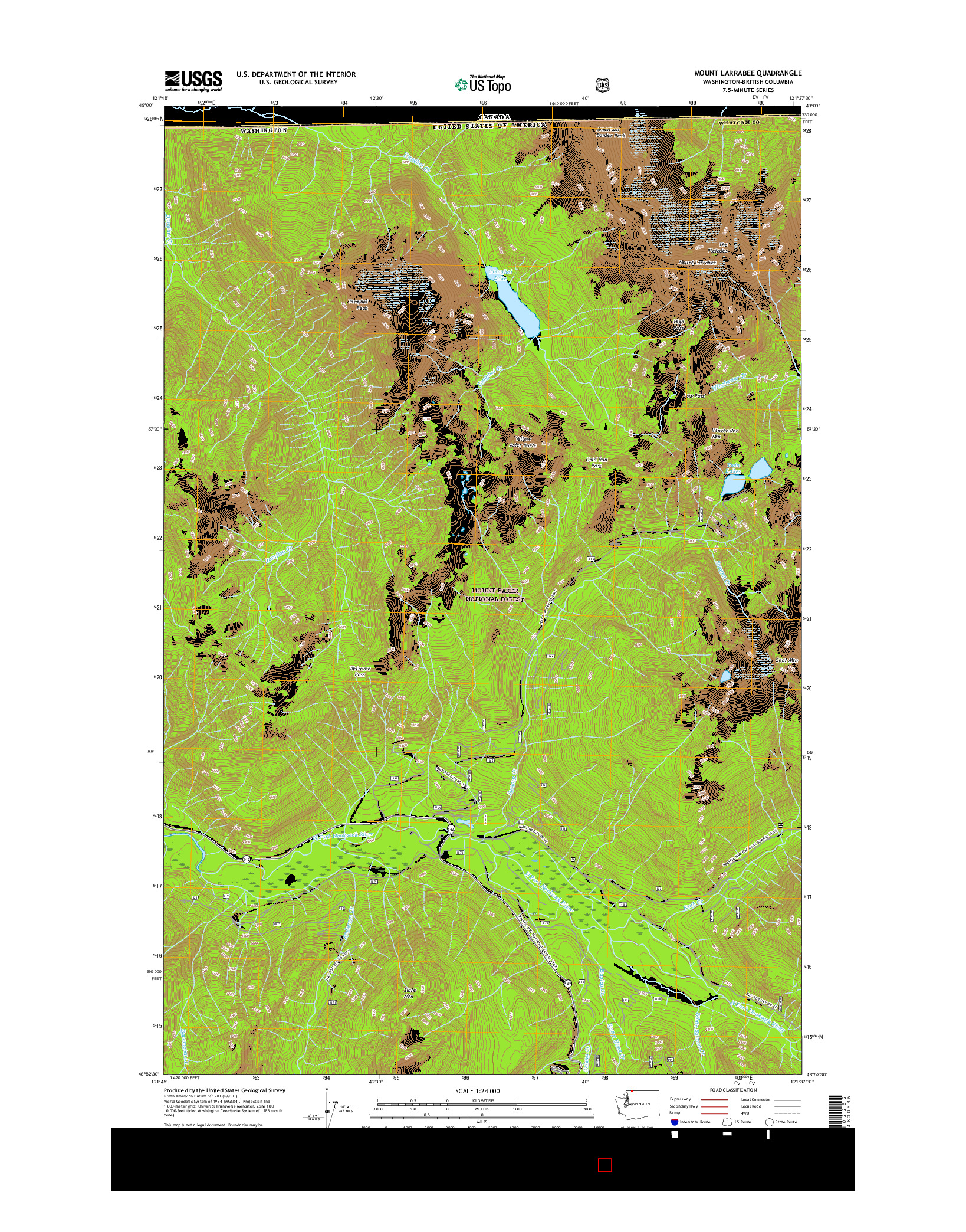 USGS US TOPO 7.5-MINUTE MAP FOR MOUNT LARRABEE, WA-BC 2017